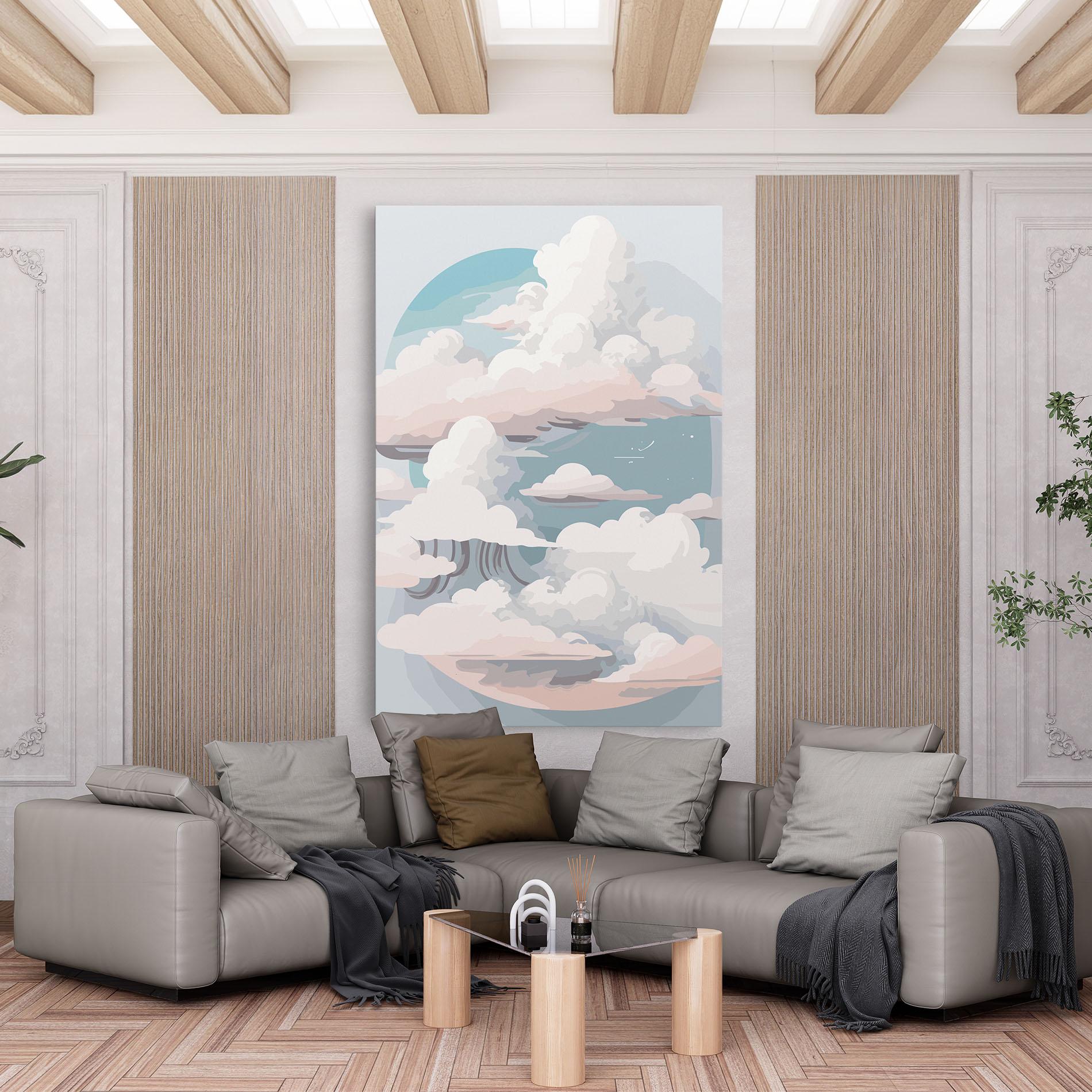 Tablou Canvas Cloud White Art mockup 6