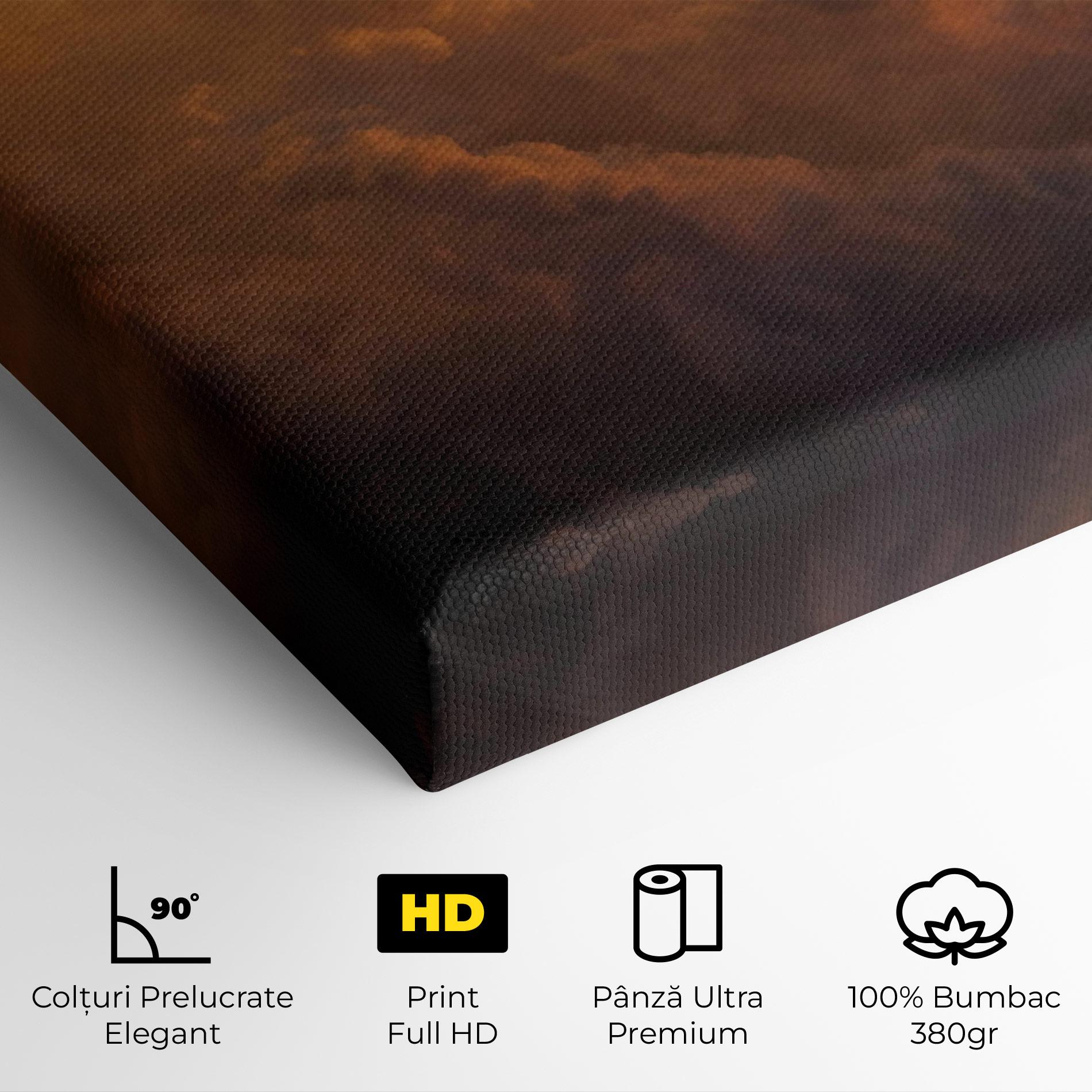 Tablou Canvas Brown Orange Clouds mockup 4