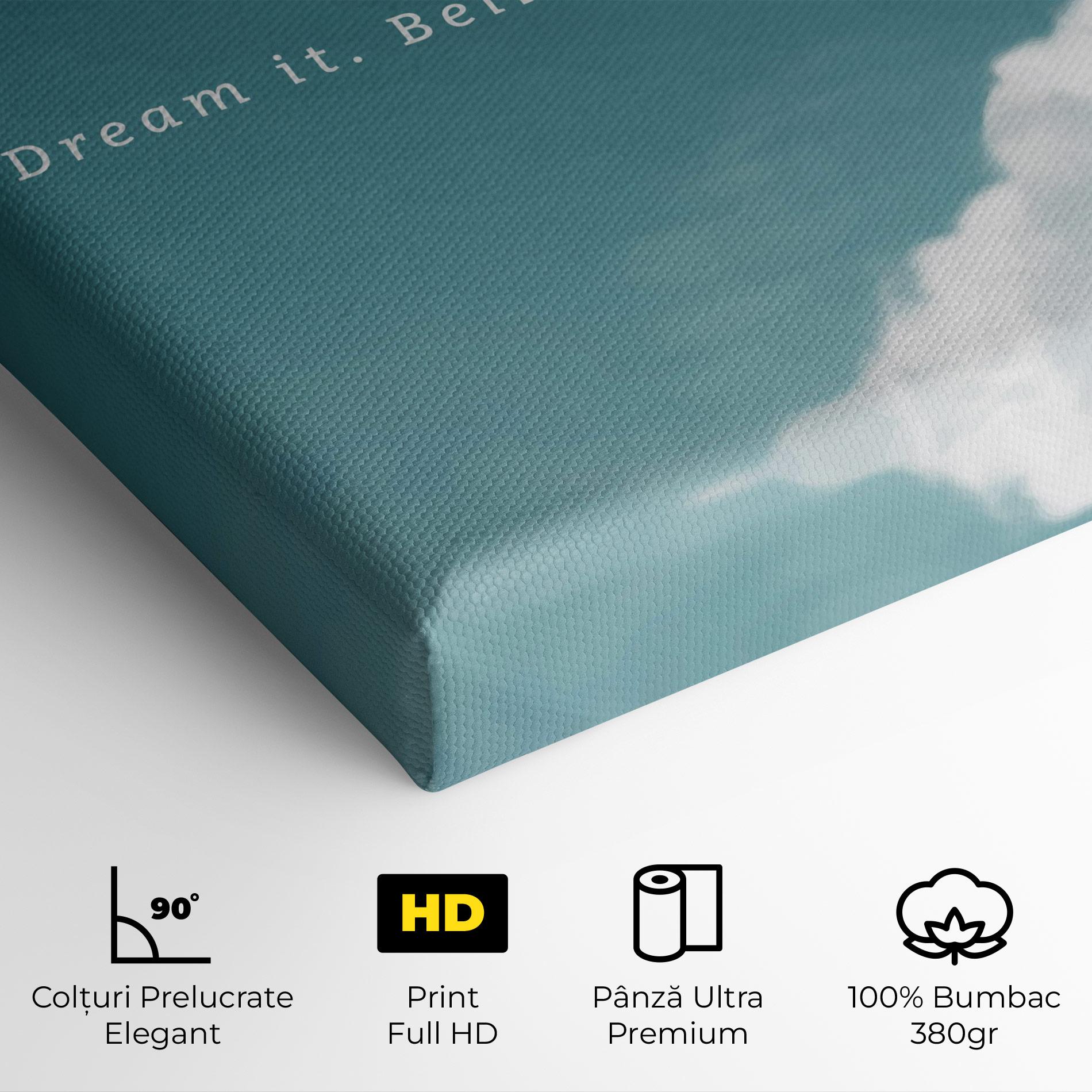 Tablou Canvas Clouds Text Green mockup 4
