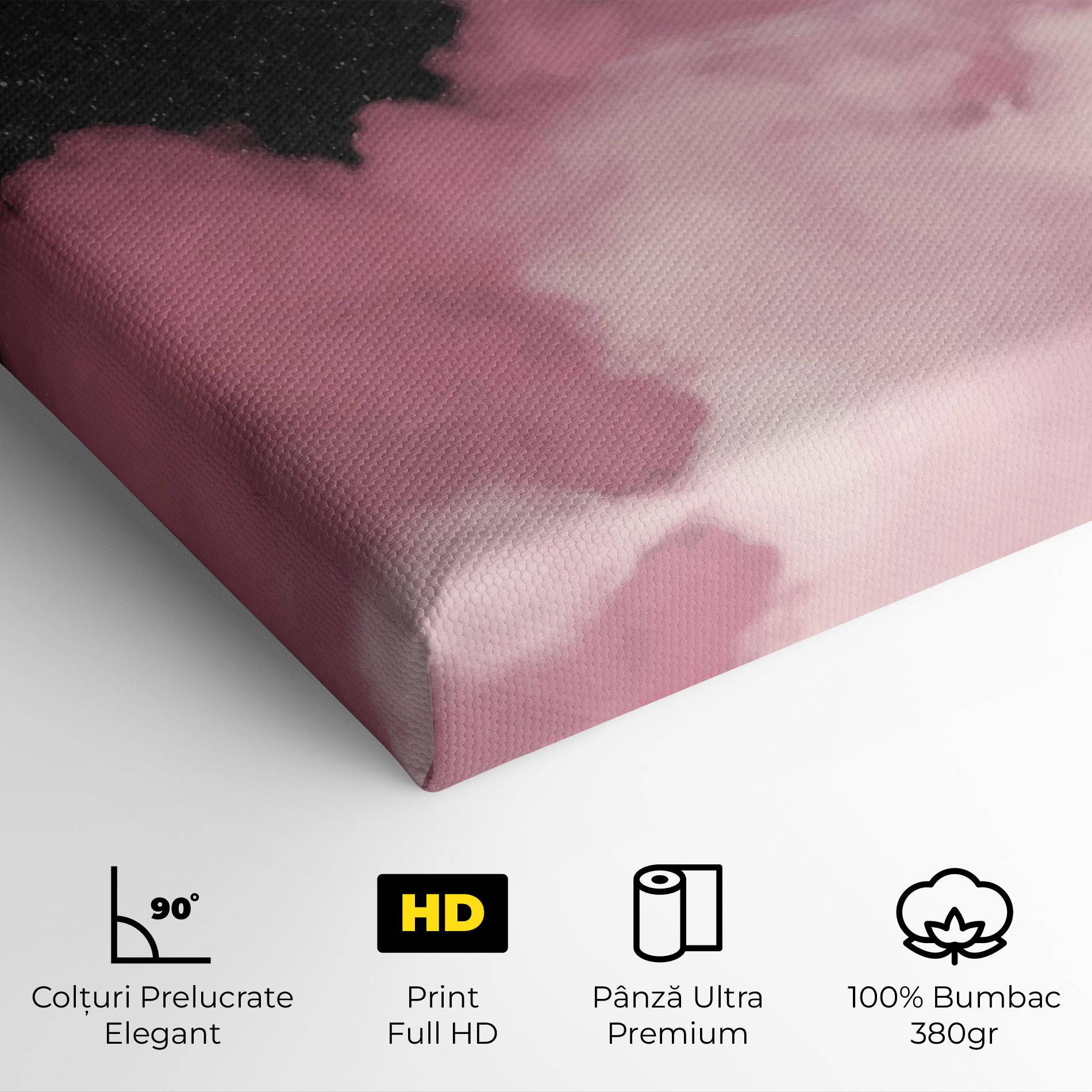 Tablou Canvas Clouds Text Pink mockup 4