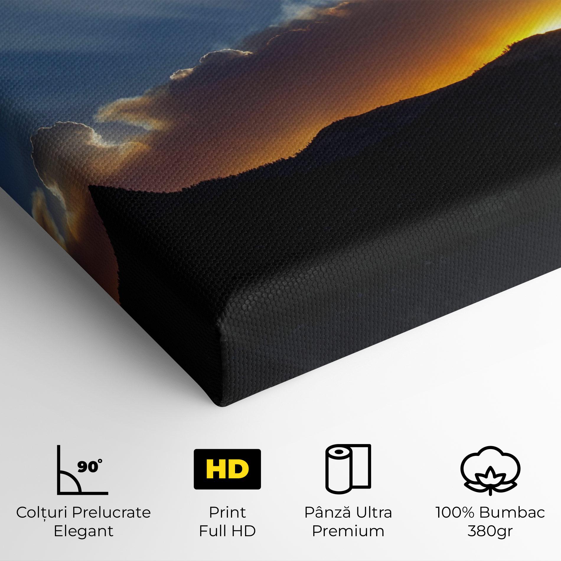 Tablou Canvas Mountain Silhouette Sunrise mockup 4
