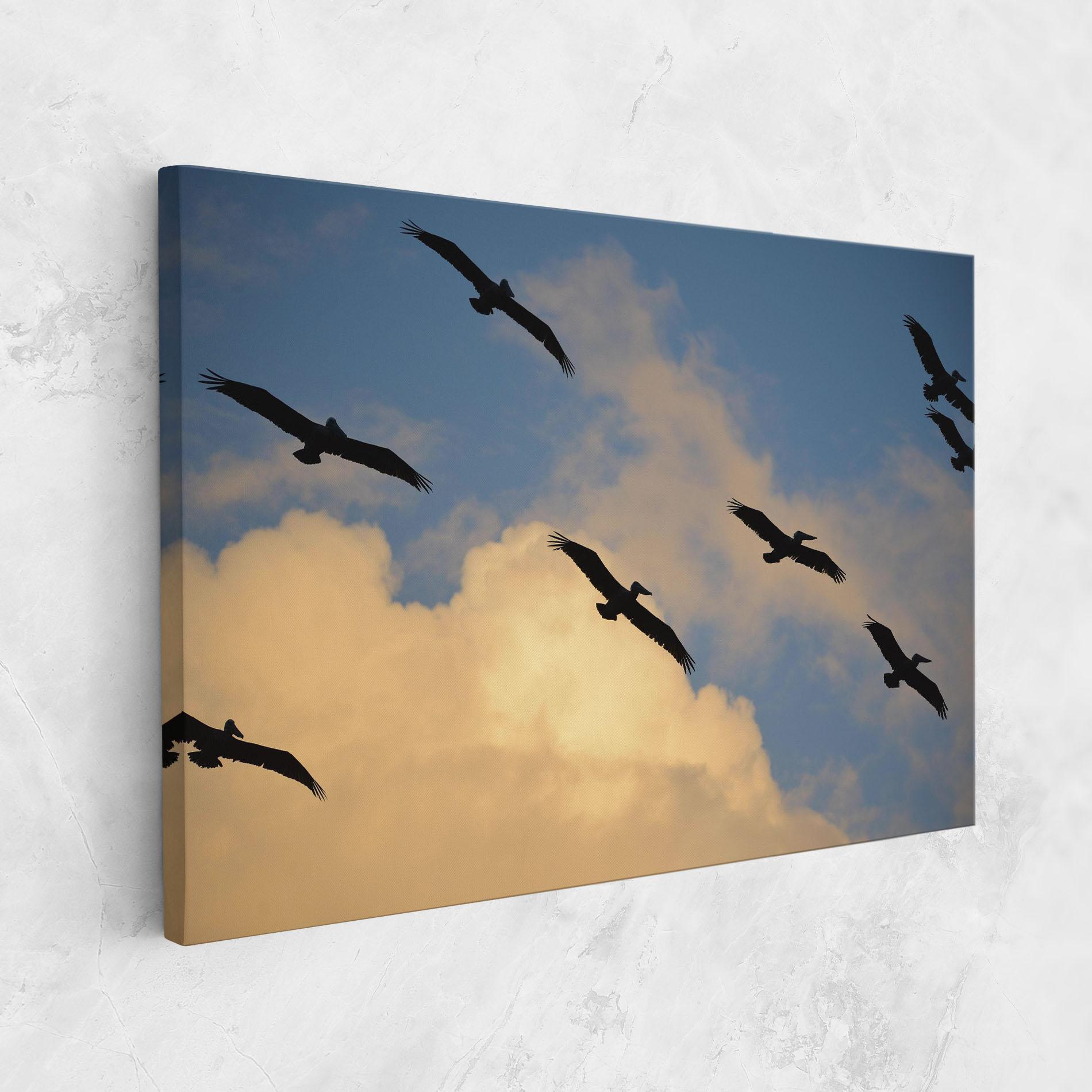 Tablou Canvas Bird Shilouette Cloud mockup 1
