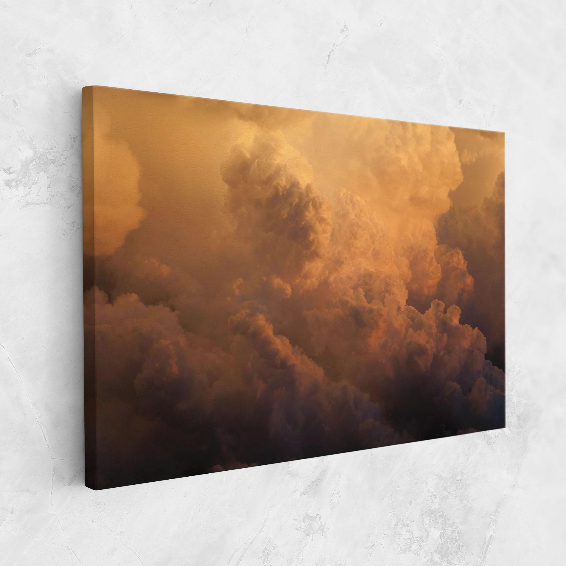 Tablou Canvas Brown Orange Clouds mockup 1
