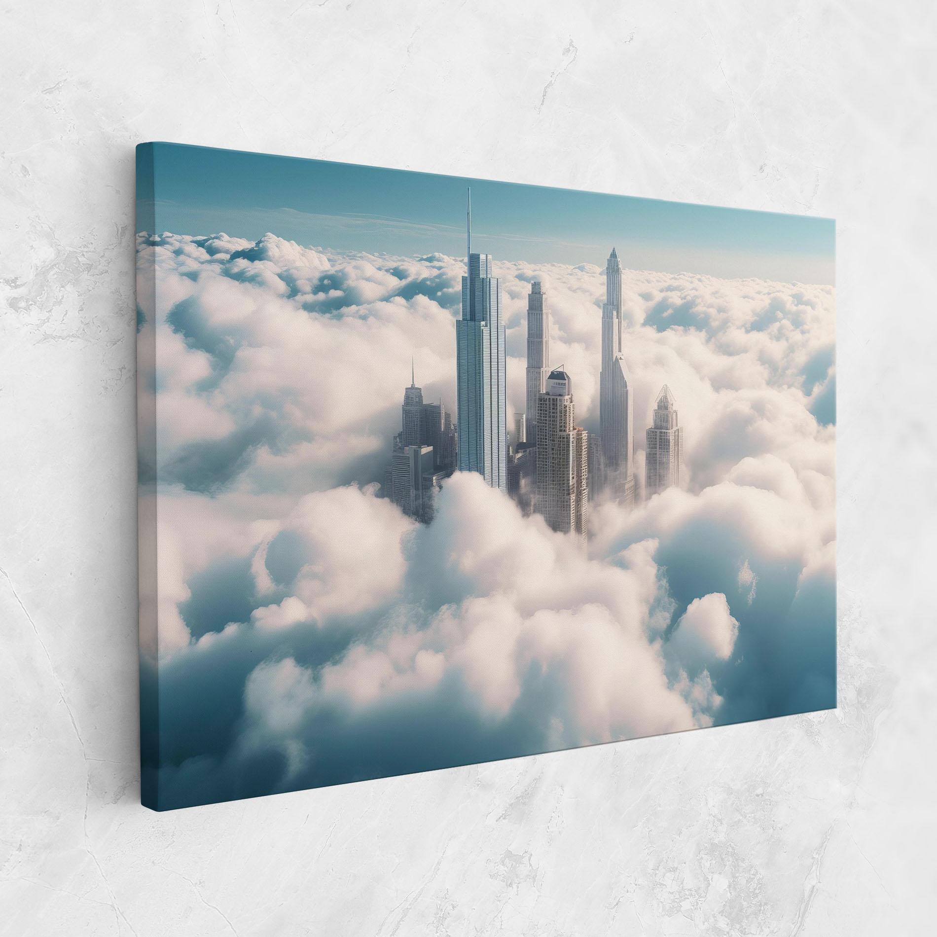 Tablou Canvas City Above Clouds mockup 1