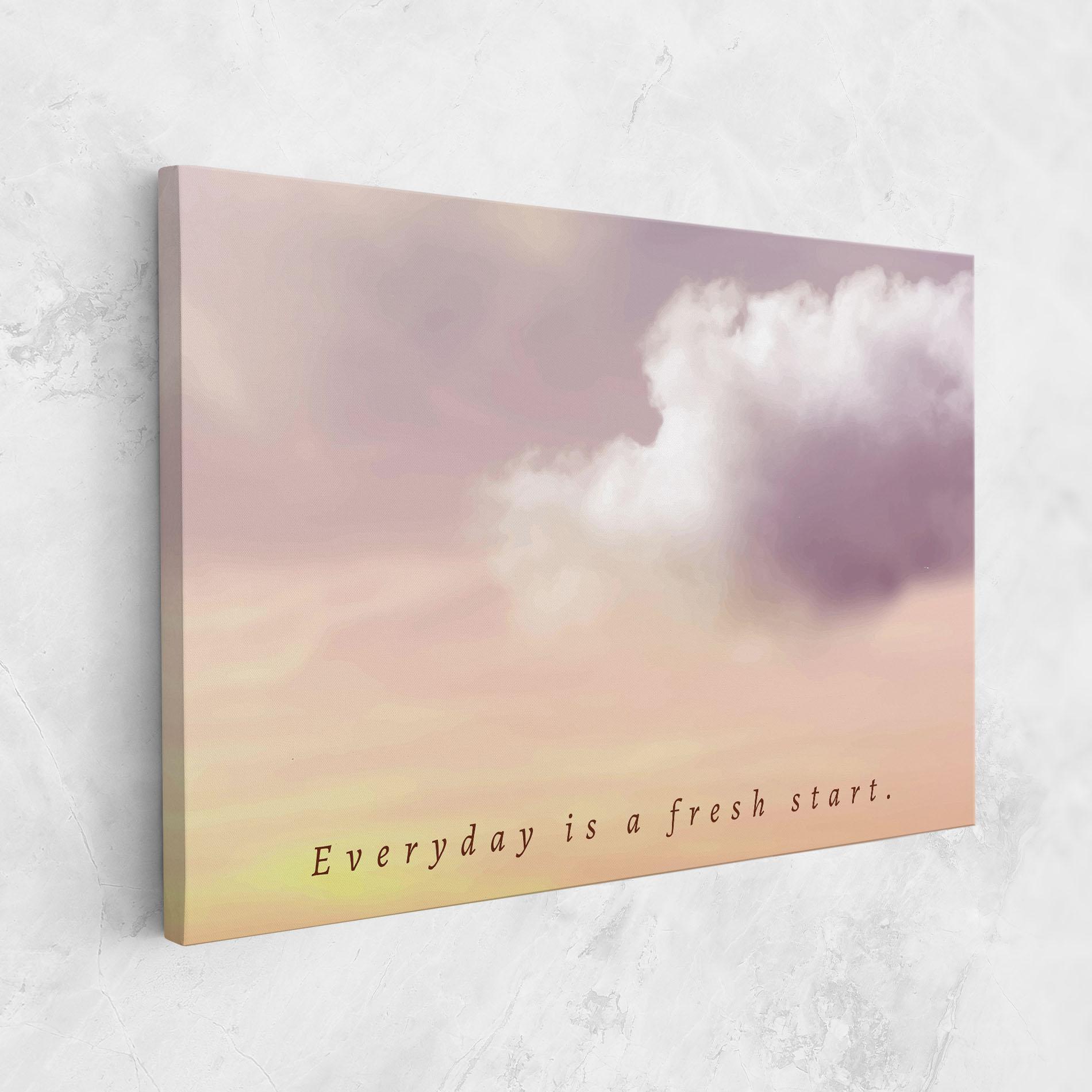Tablou Canvas Clouds Text Cream mockup 1