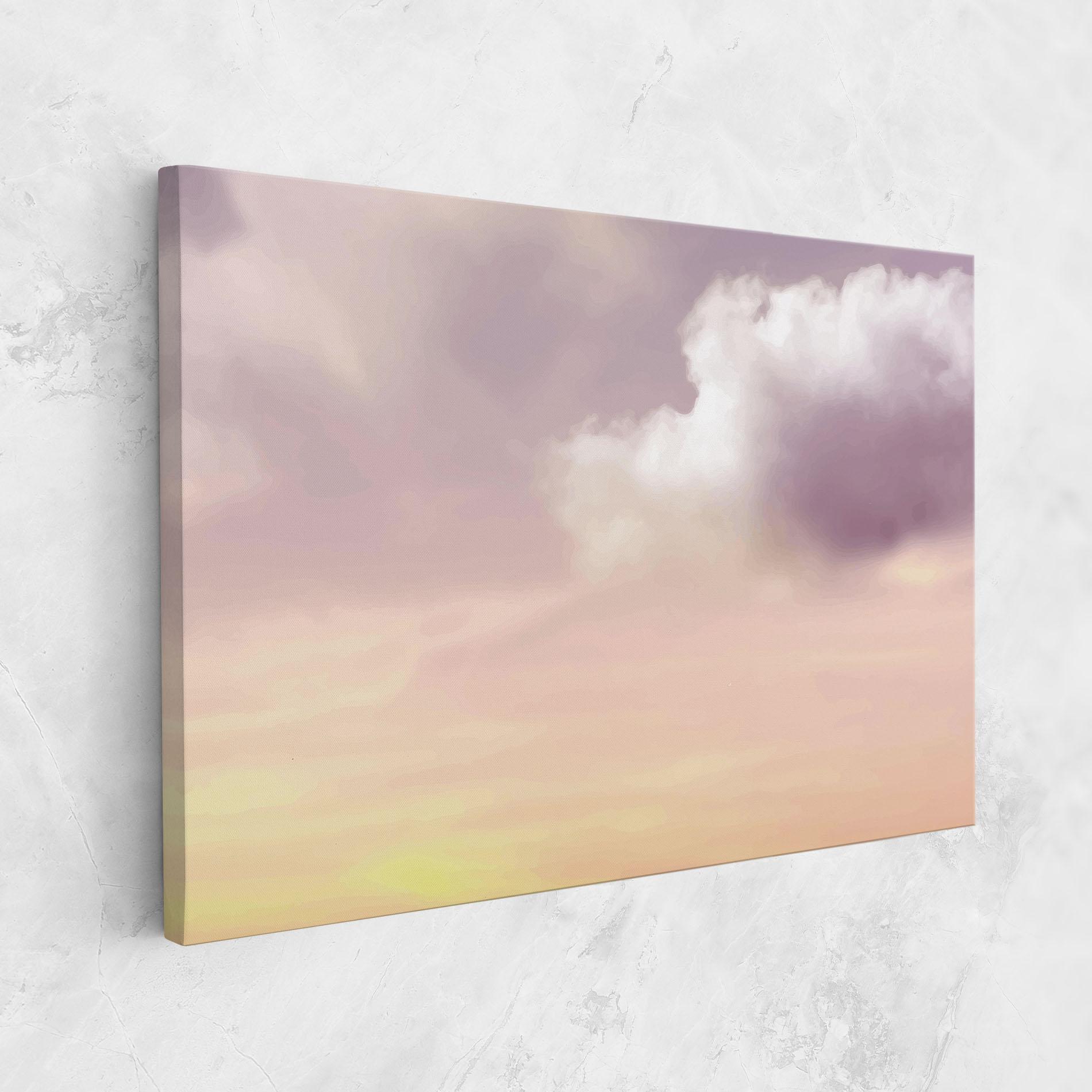 Tablou Canvas Clouds Watercolor Cream mockup 1