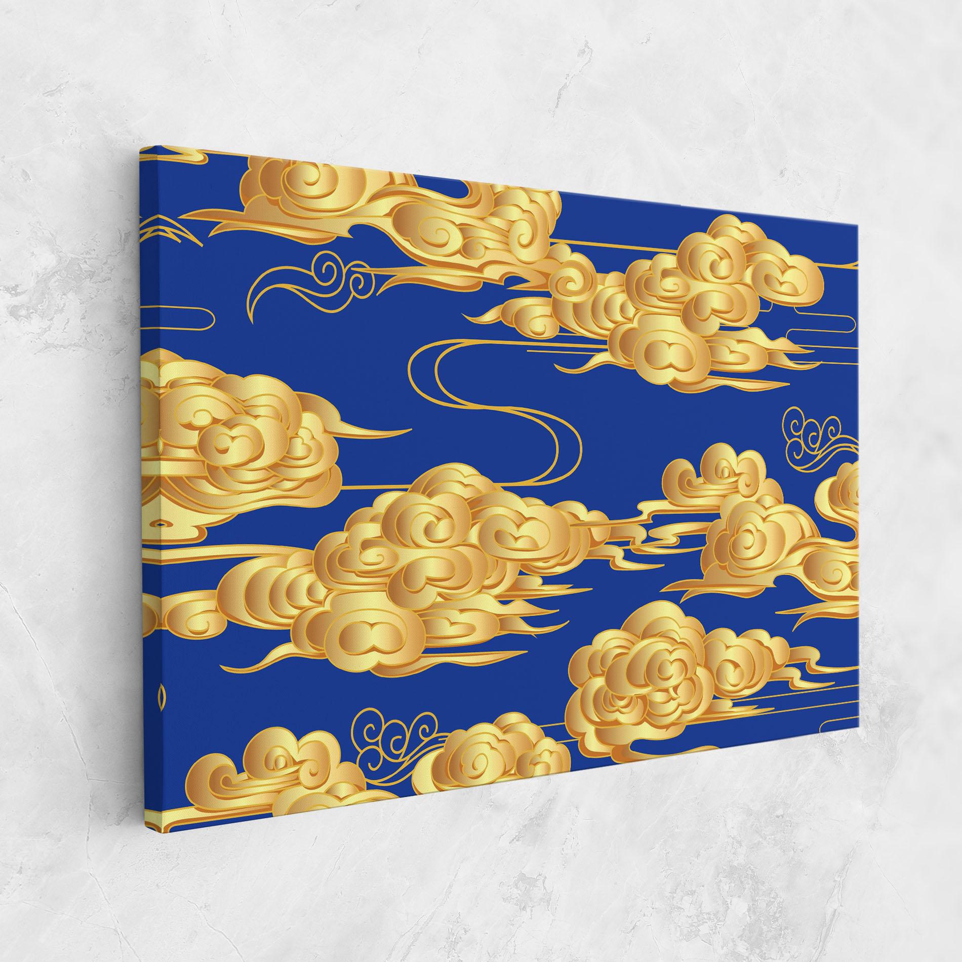 Tablou Canvas Gold Clouds mockup 1