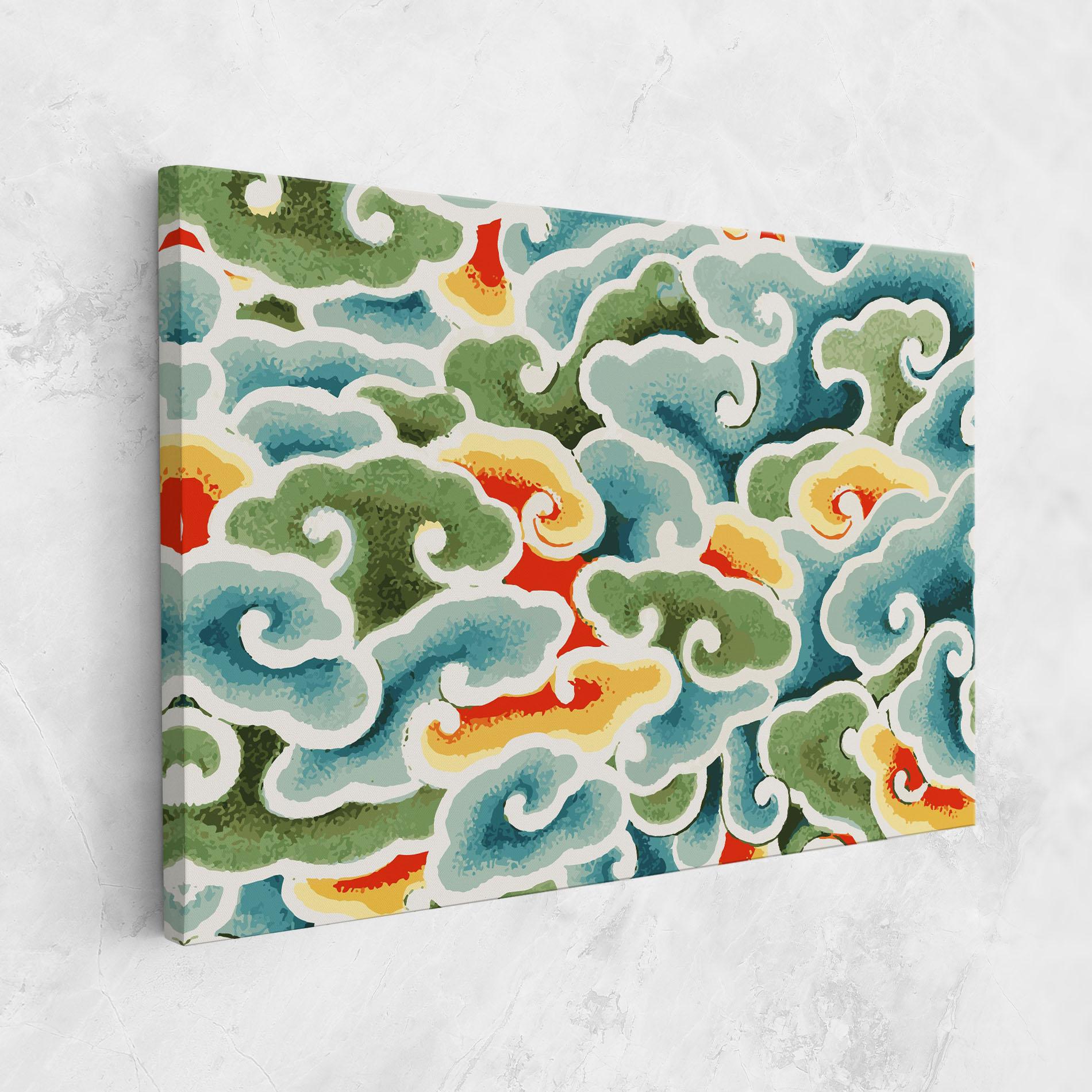 Tablou Canvas Green Blue Clouds mockup 1