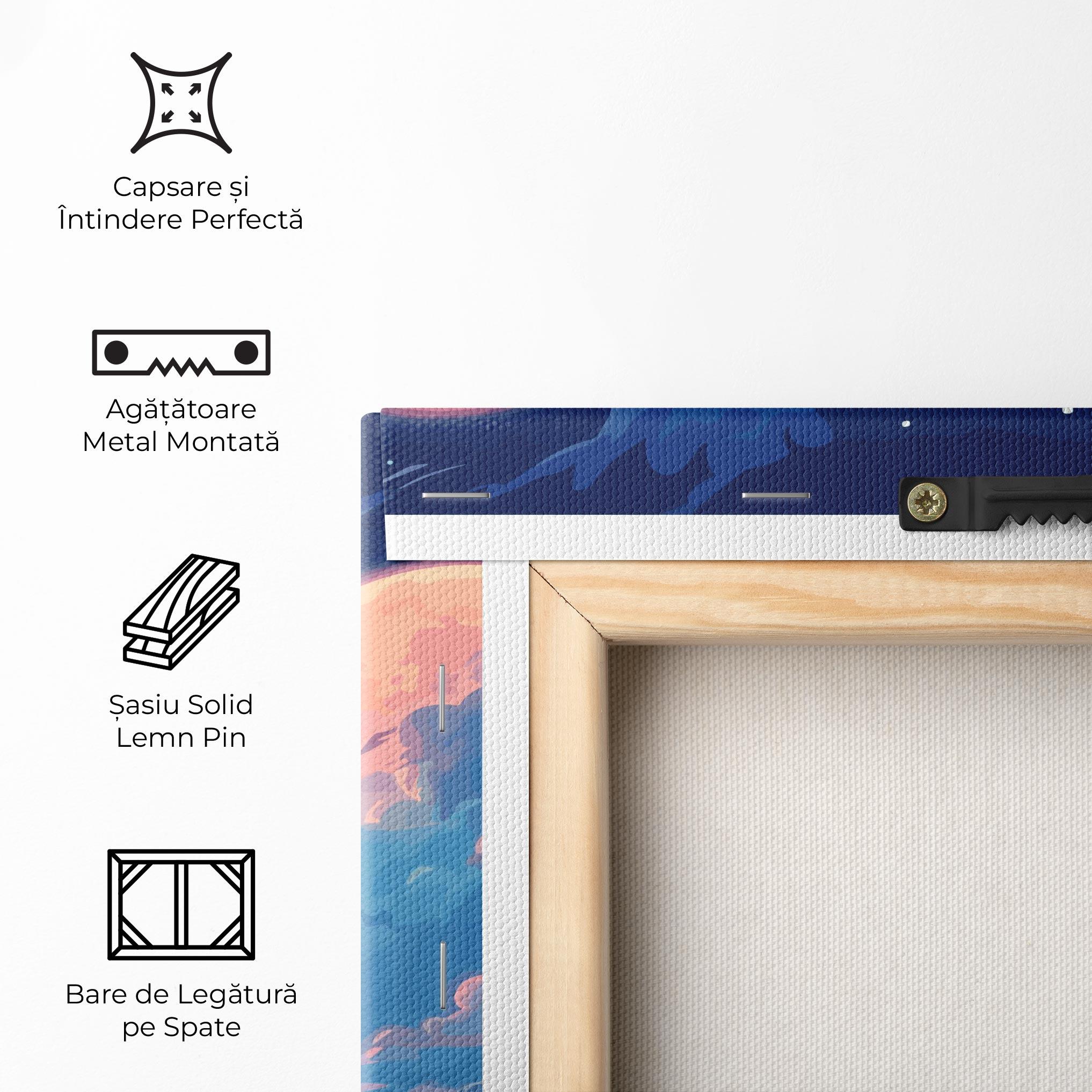 Tablou Canvas Blue Cloud Moon mockup 5