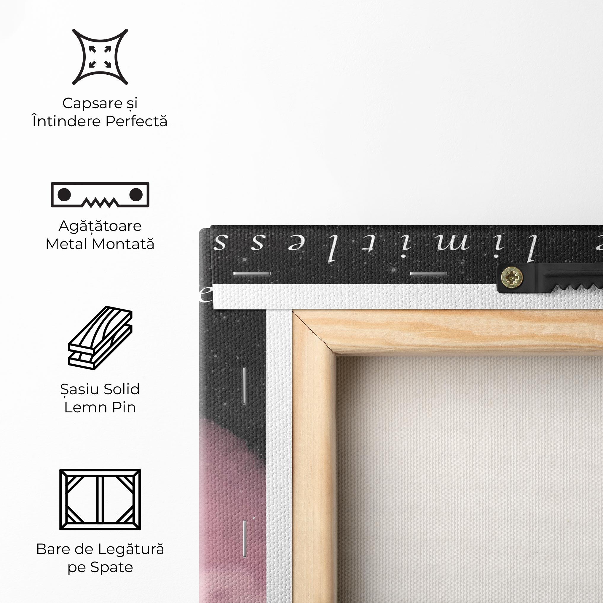 Tablou Canvas Clouds Text Pink mockup 5