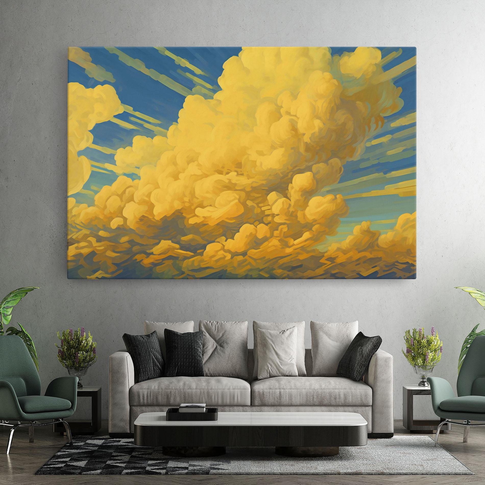 Tablou Canvas Big Yellow Cloud Art mockup 7