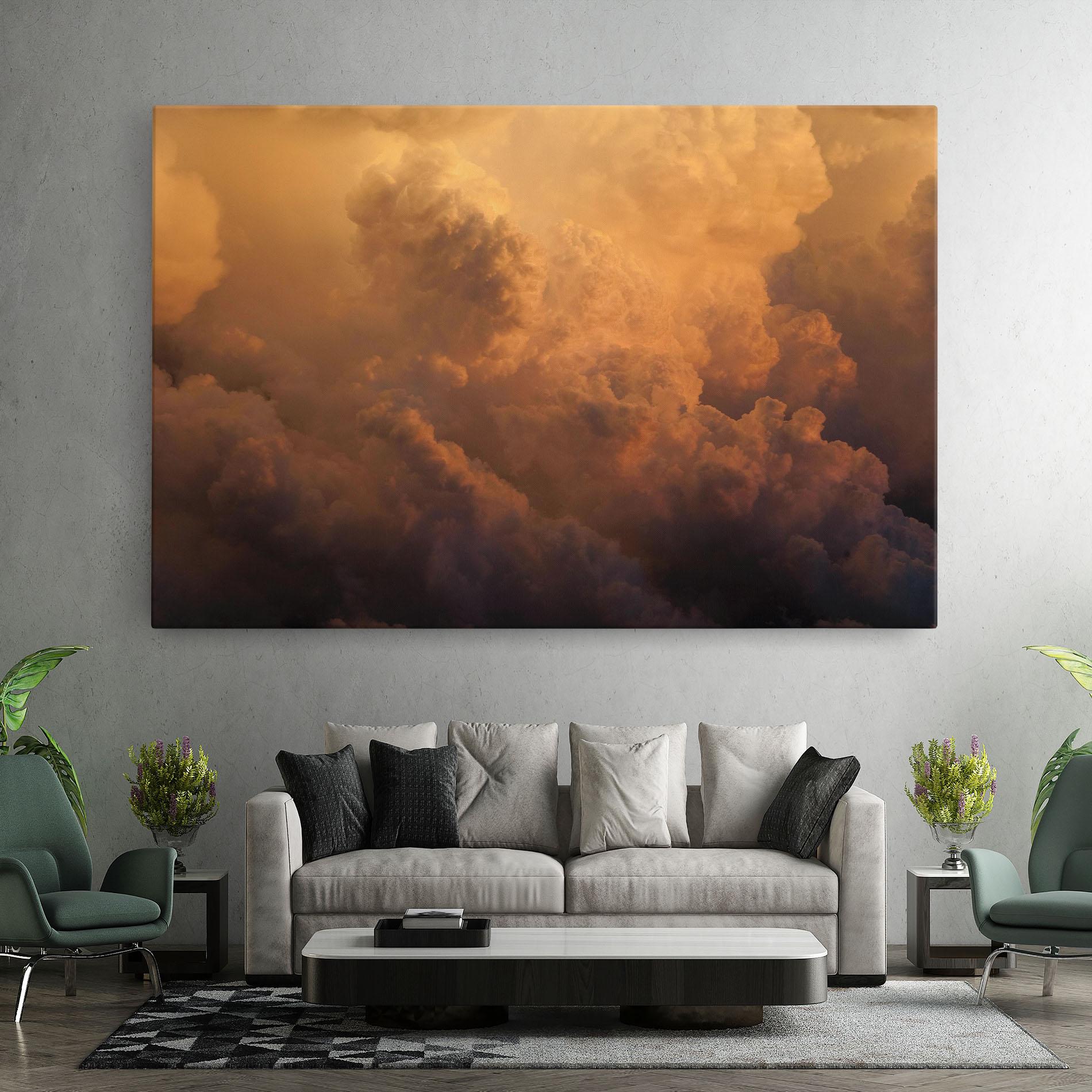 Tablou Canvas Brown Orange Clouds mockup 7