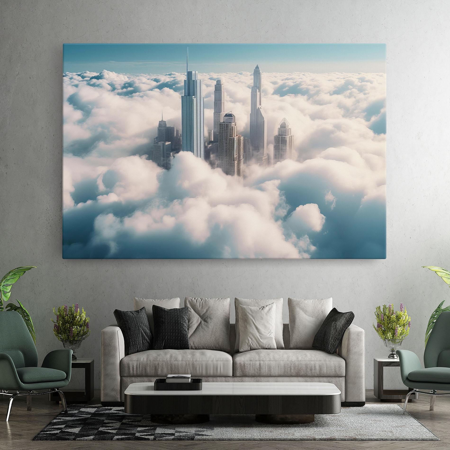 Tablou Canvas City Above Clouds mockup 7