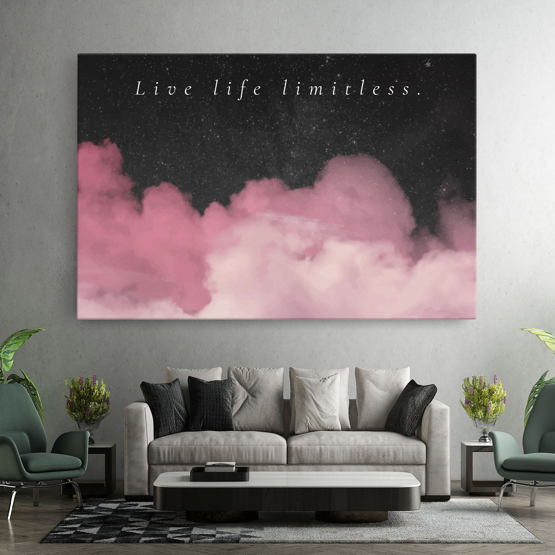 Clouds Text Pink mockup 7
