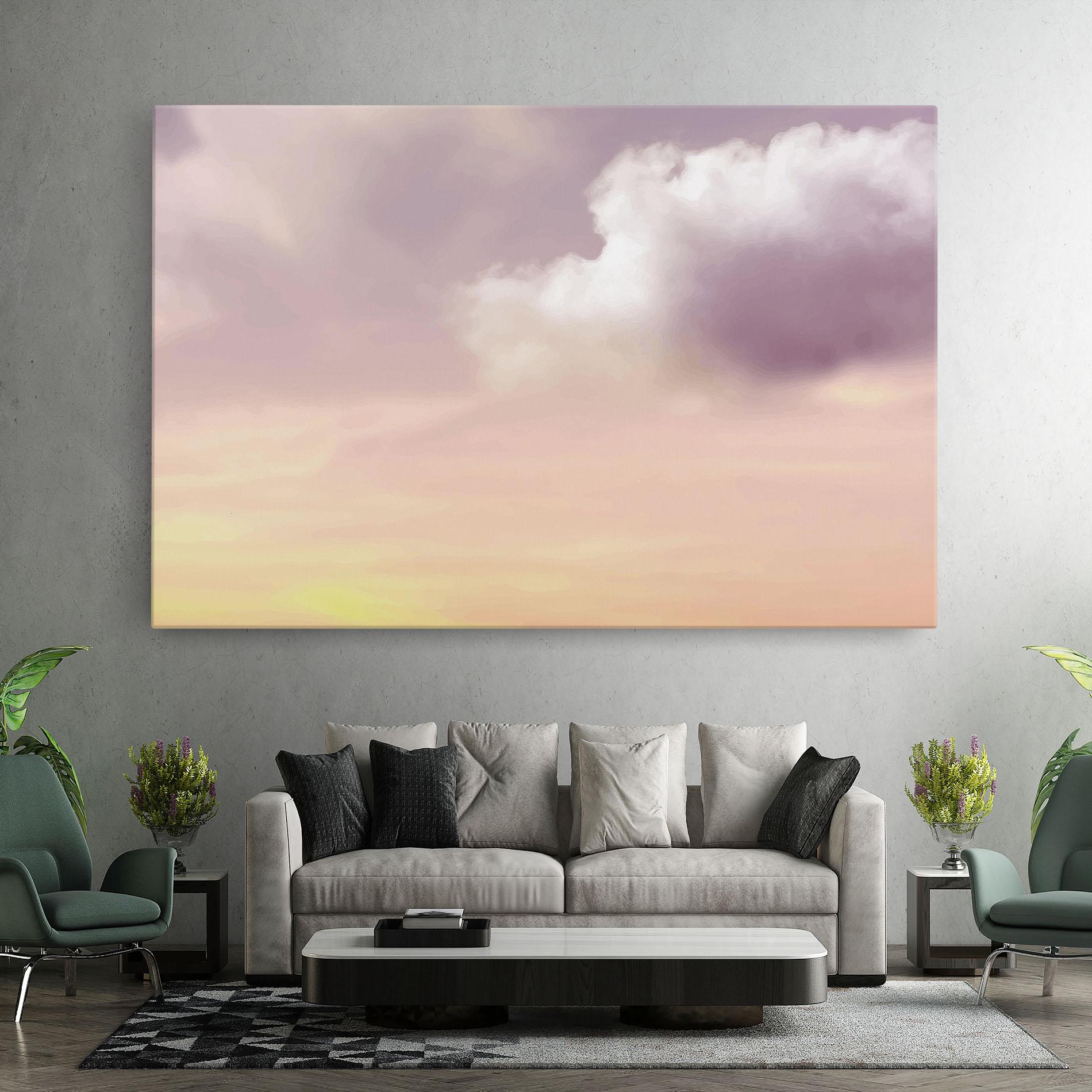 Tablou Canvas Clouds Watercolor Cream mockup 7