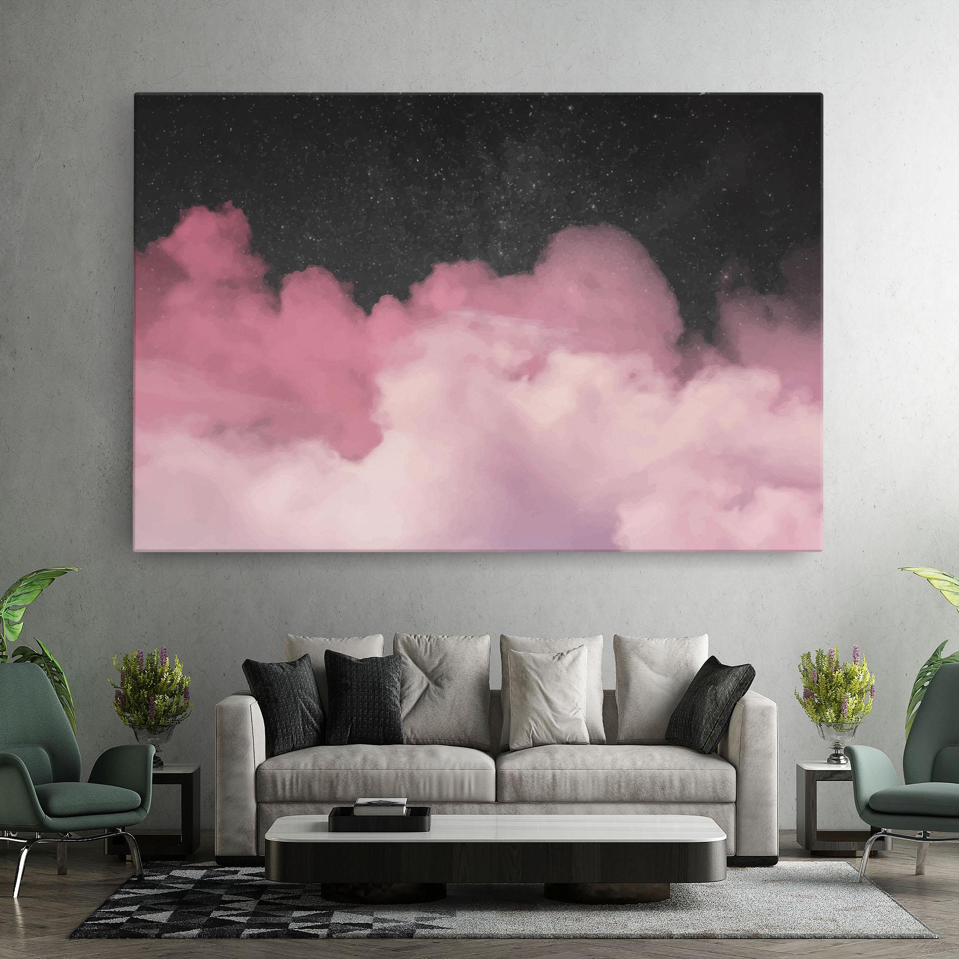 Tablou Canvas Clouds Watercolor Purple mockup 7