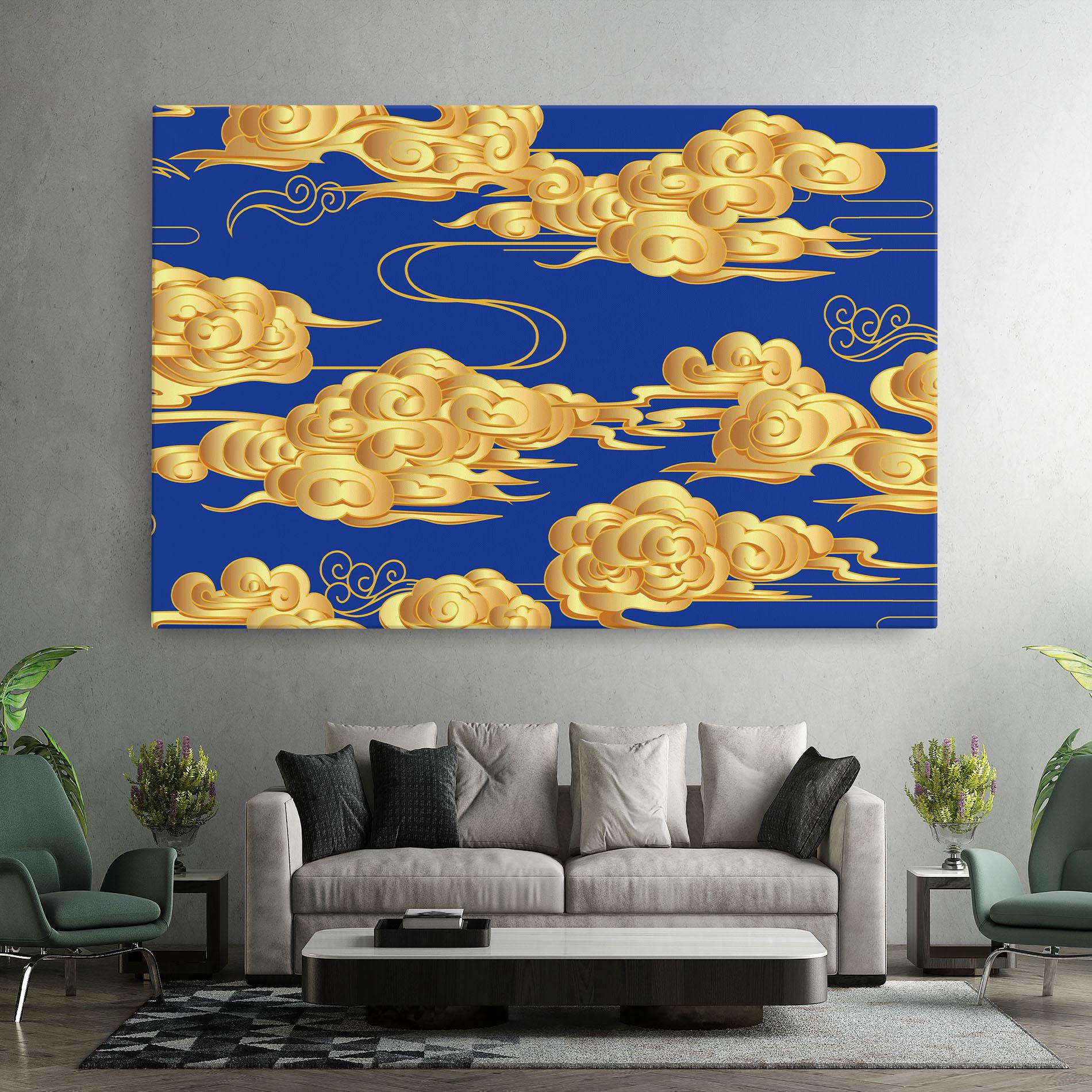 Tablou Canvas Gold Clouds mockup 7