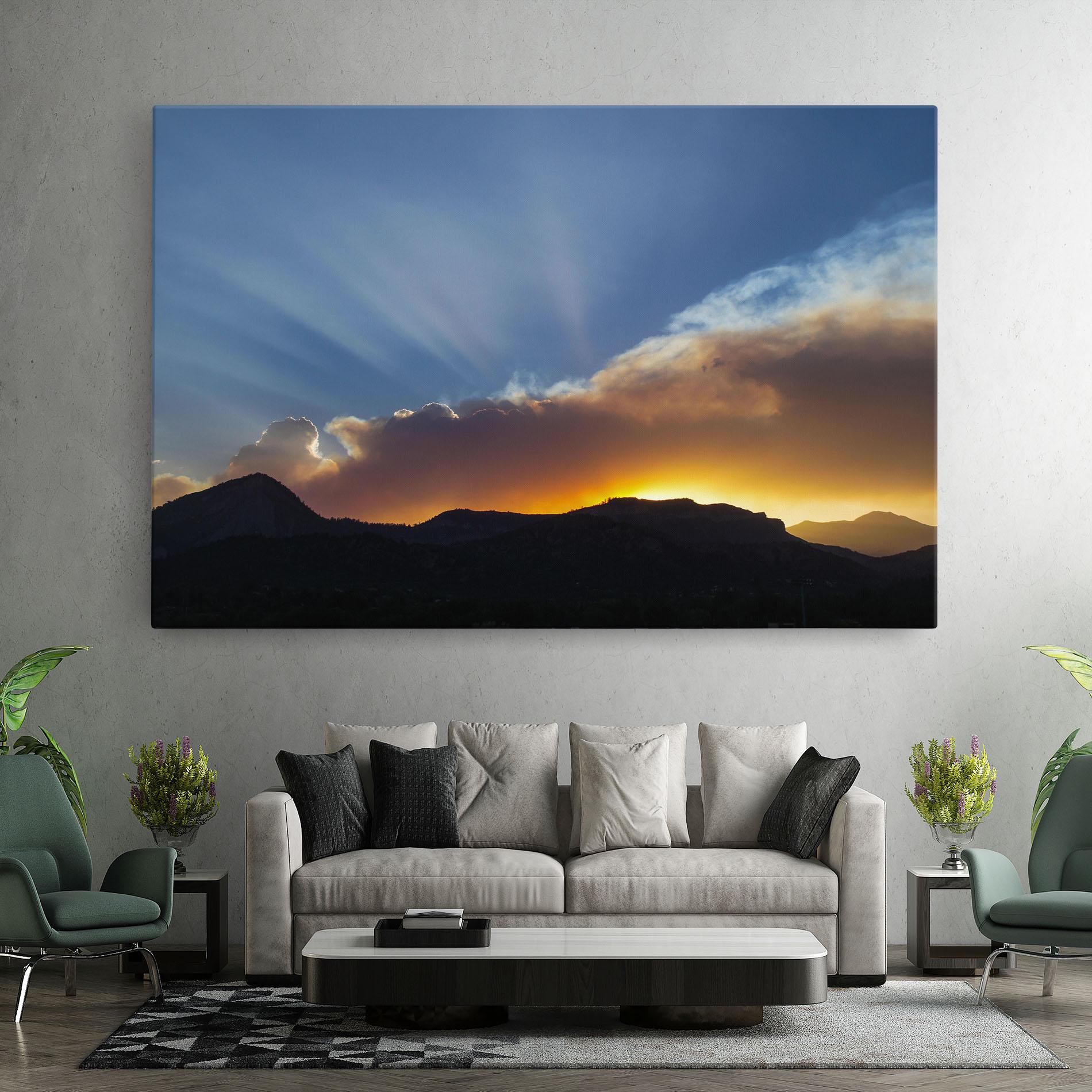 Tablou Canvas Mountain Silhouette Sunrise mockup 7