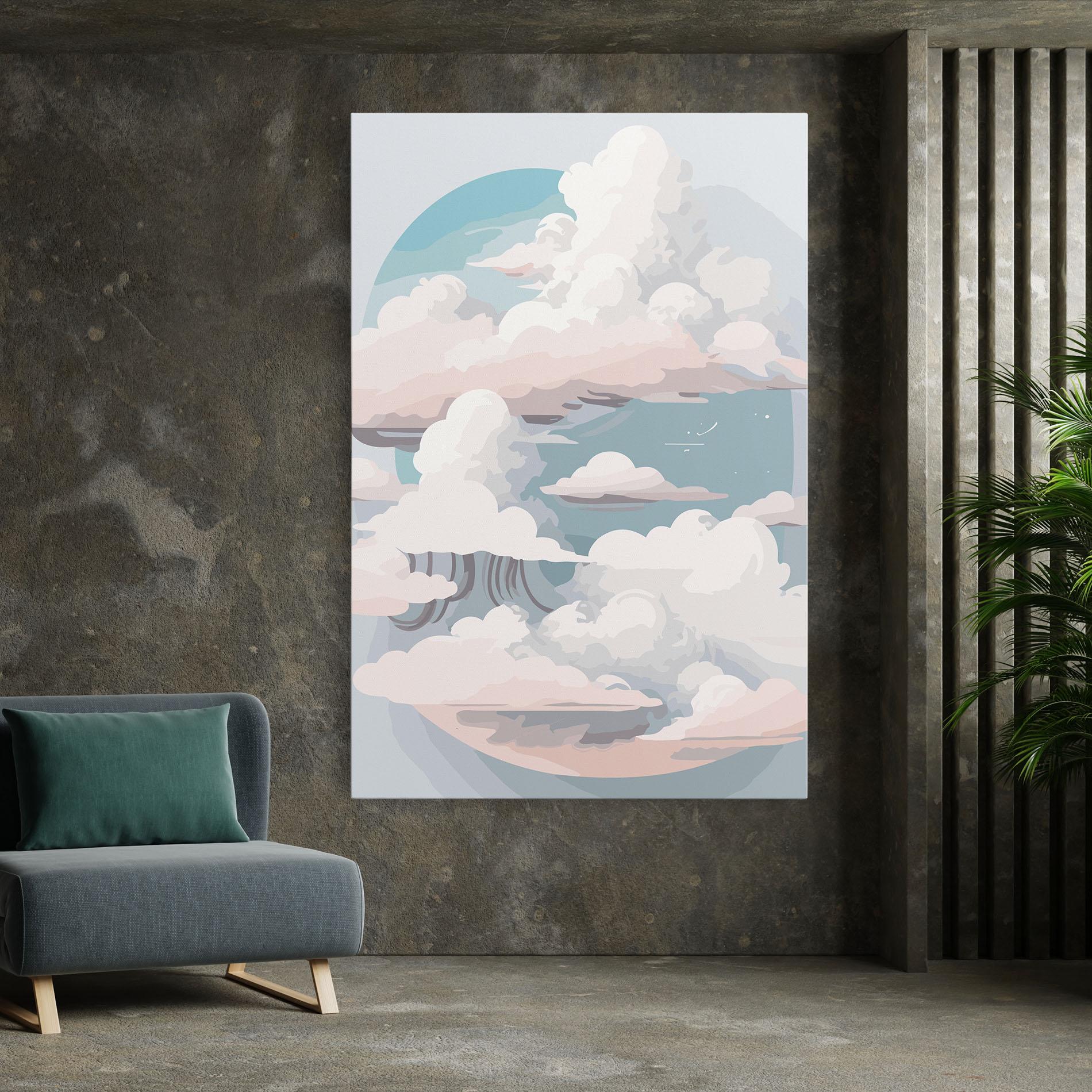 Tablou Canvas Cloud White Art mockup 7