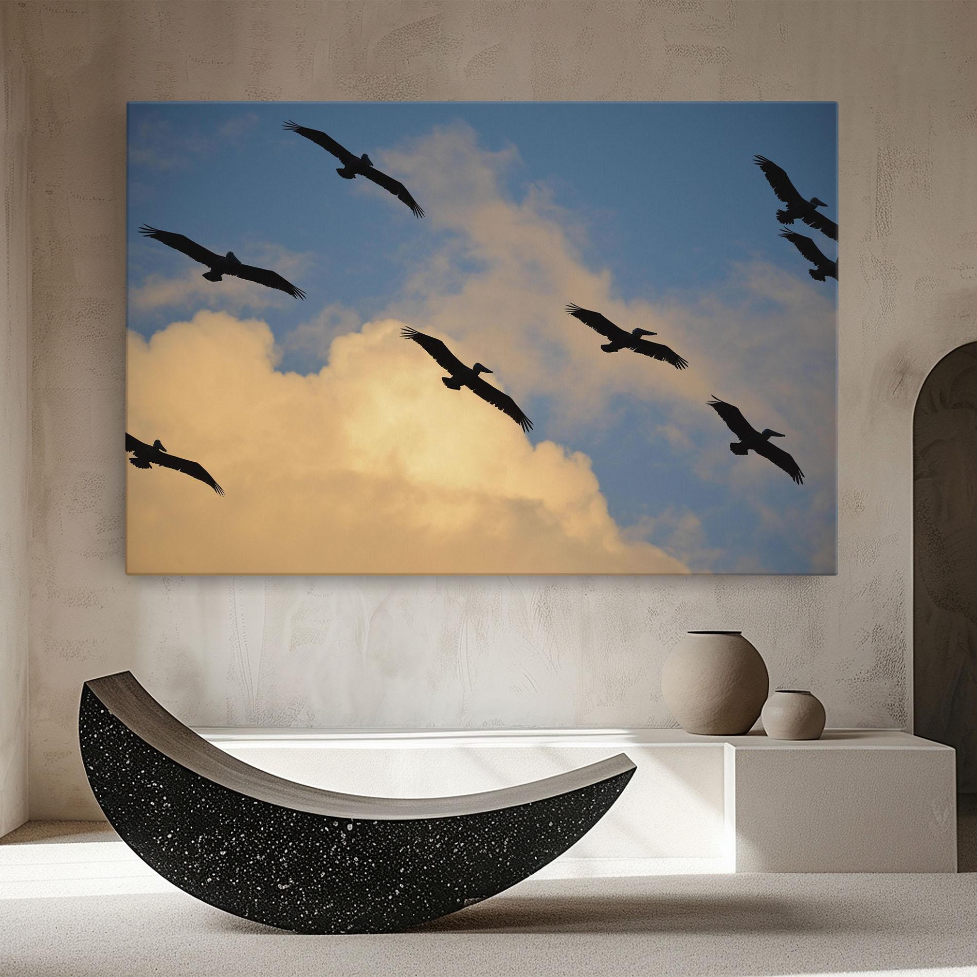 Tablou Canvas Bird Shilouette Cloud mockup 8