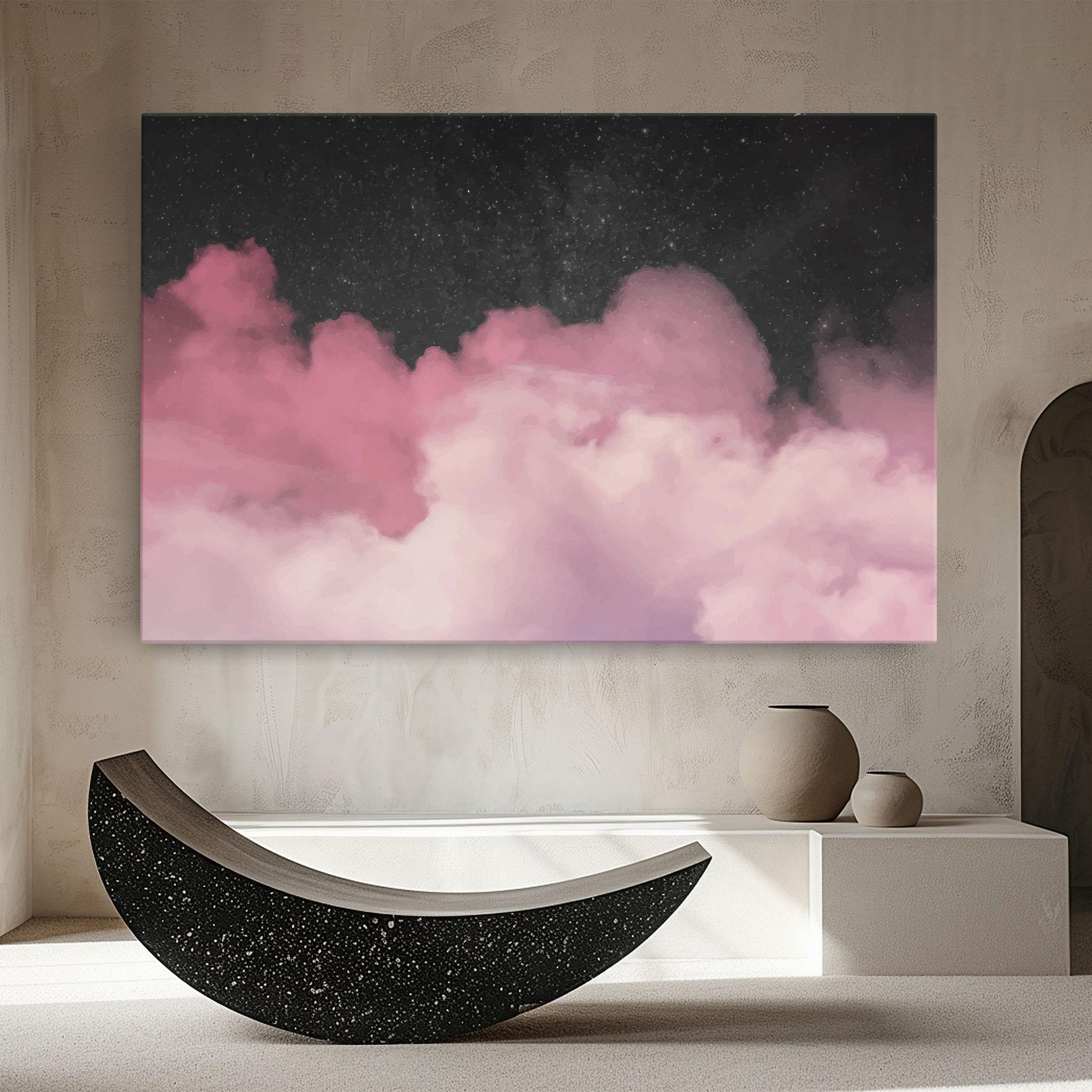 Tablou Canvas Clouds Watercolor Purple mockup 8