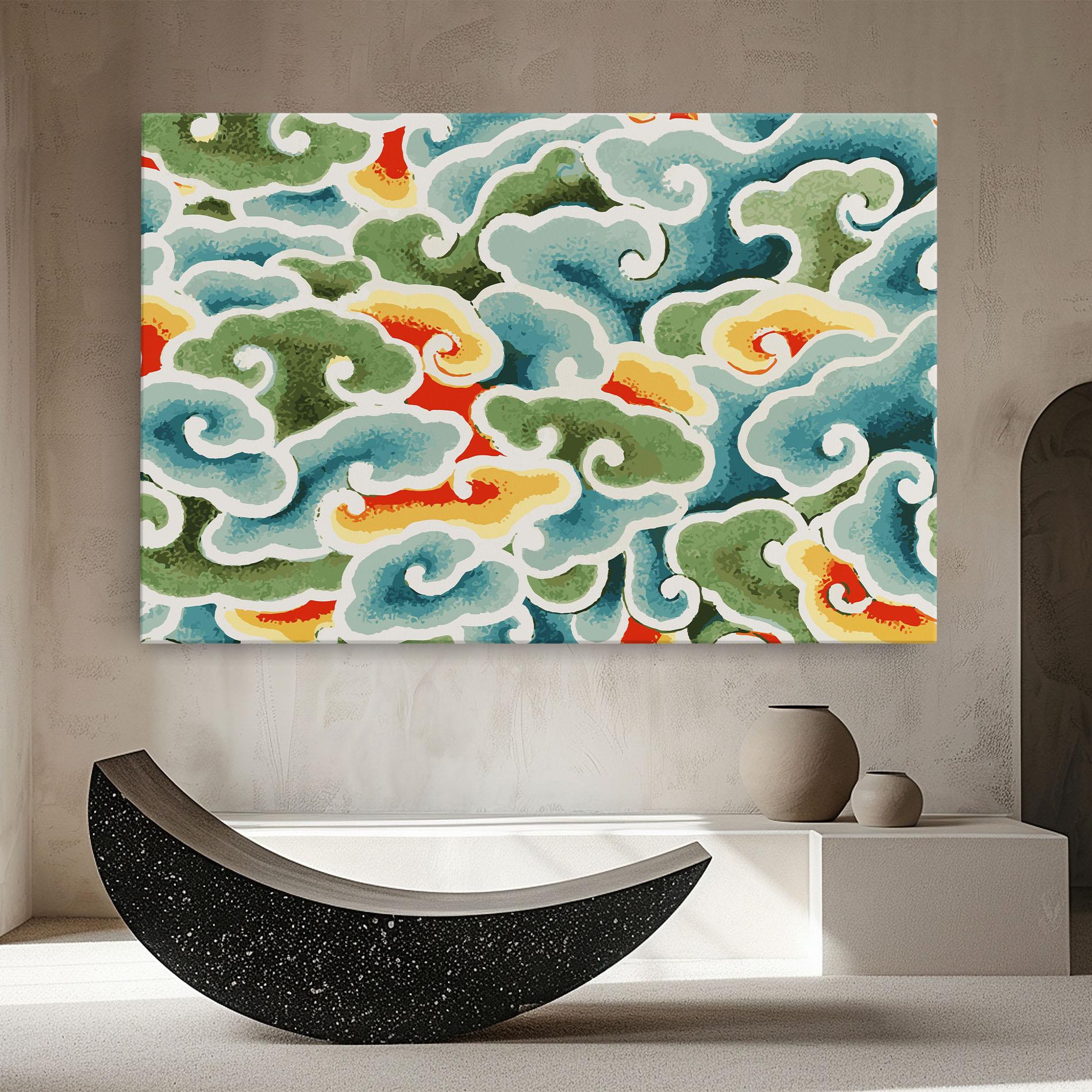 Tablou Canvas Green Blue Clouds mockup 8