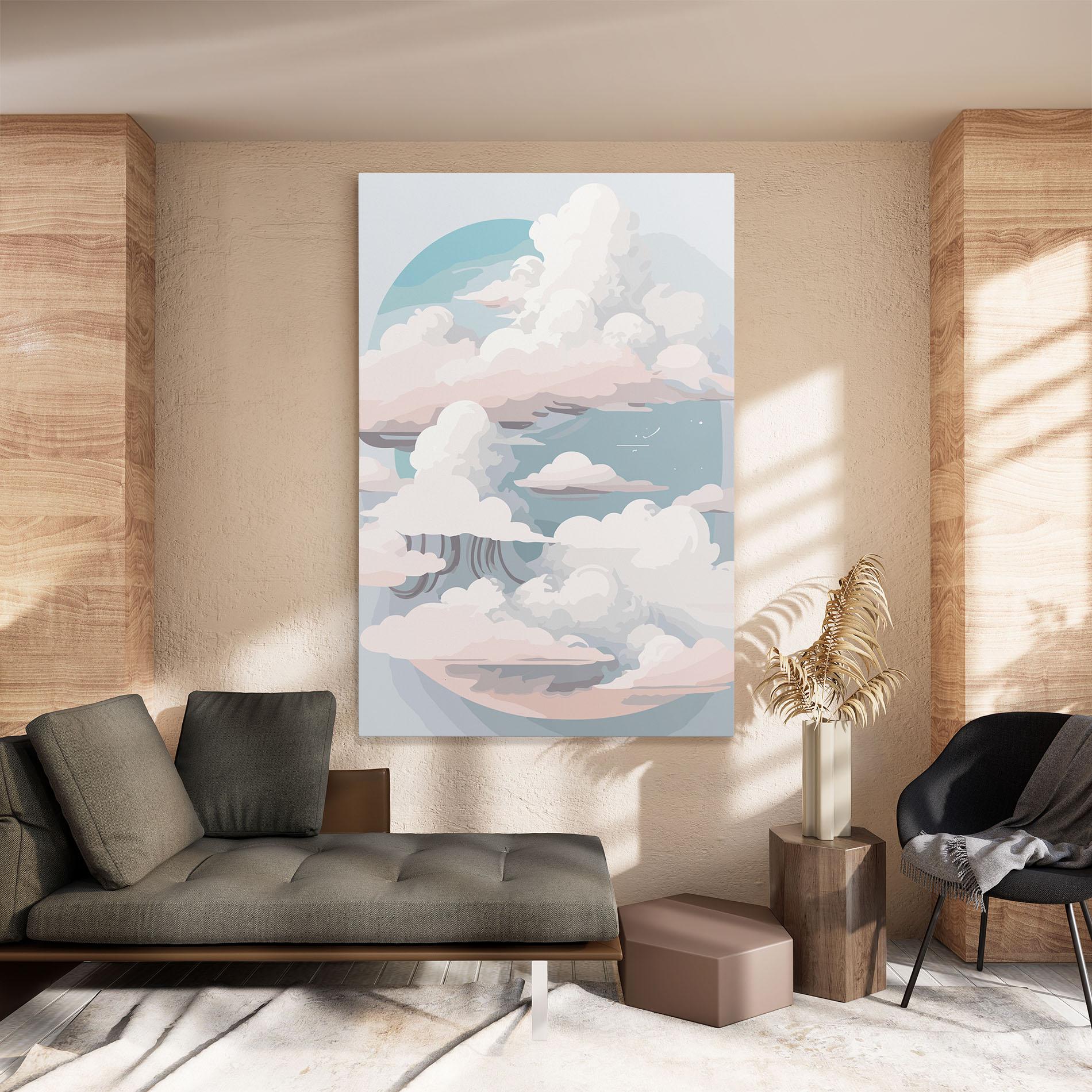 Tablou Canvas Cloud White Art mockup 8