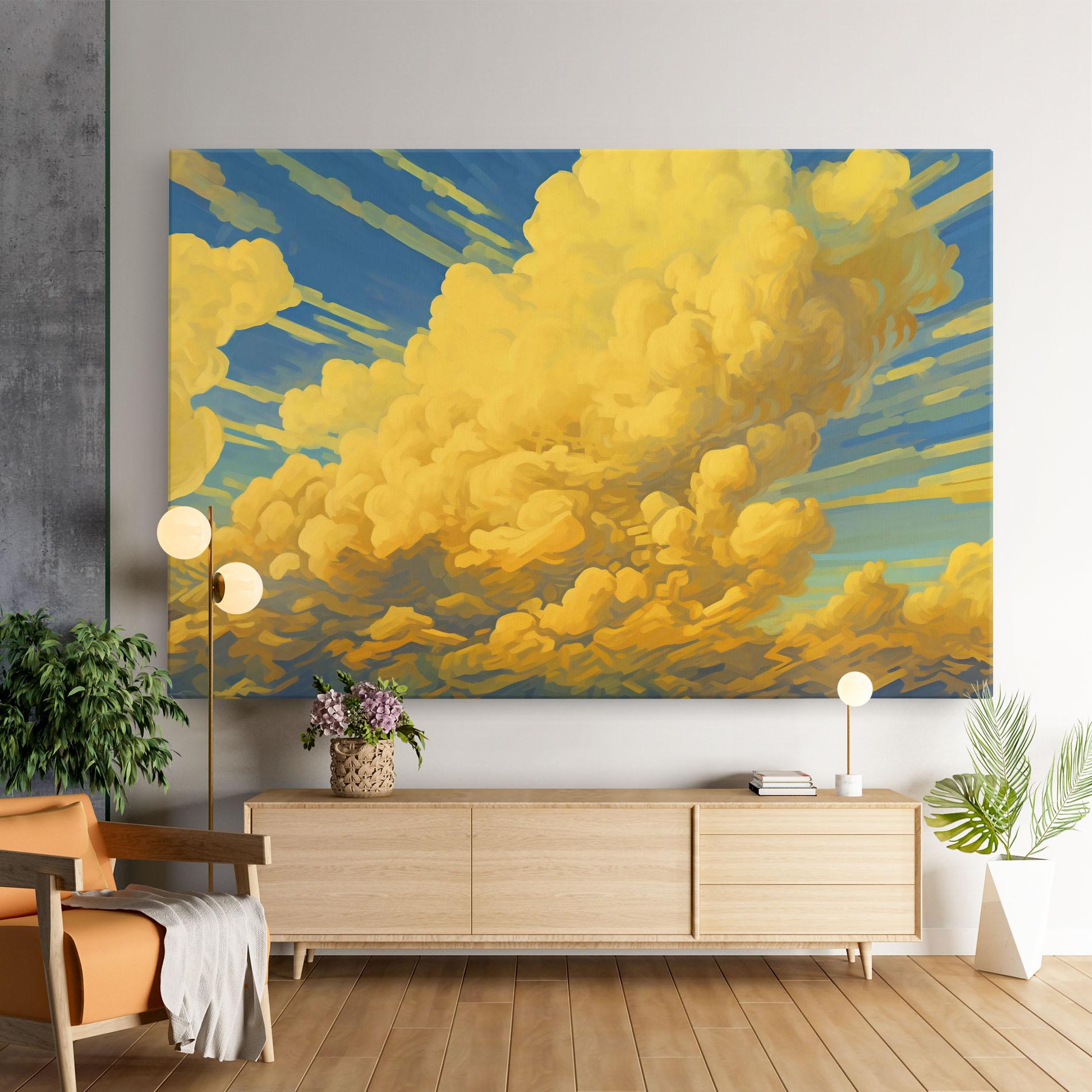 Tablou Canvas Big Yellow Cloud Art mockup 9