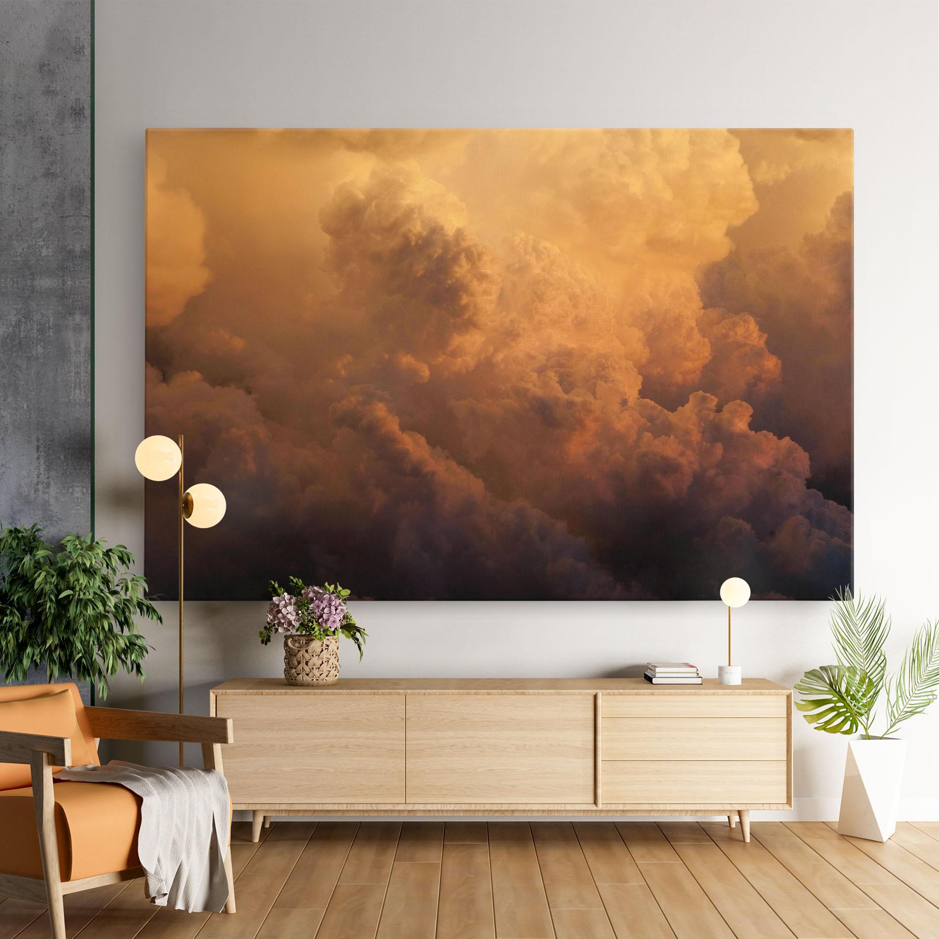 Tablou Canvas Brown Orange Clouds mockup 9