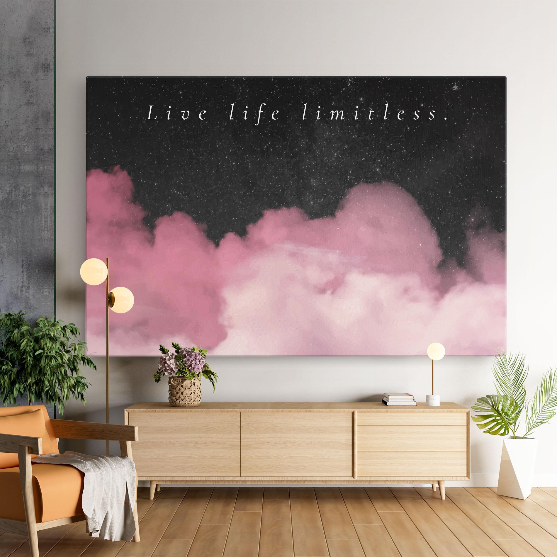 Tablou Canvas Clouds Text Pink mockup 9
