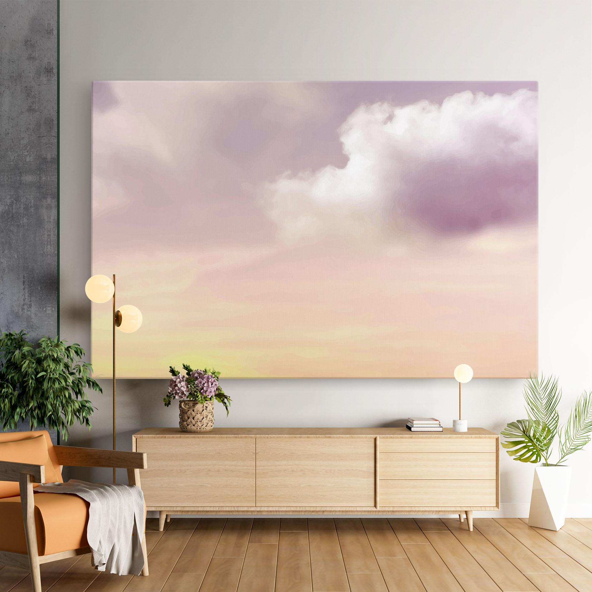 Tablou Canvas Clouds Watercolor Cream mockup 9