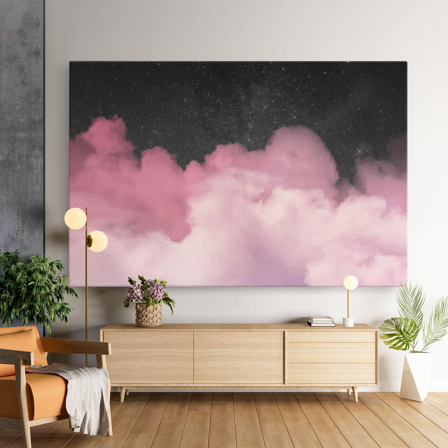 Tablou Canvas Clouds Watercolor Purple mockup 9