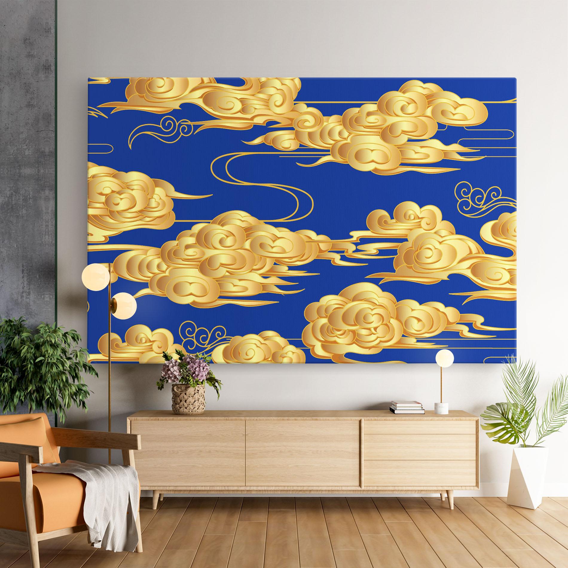 Tablou Canvas Gold Clouds mockup 9