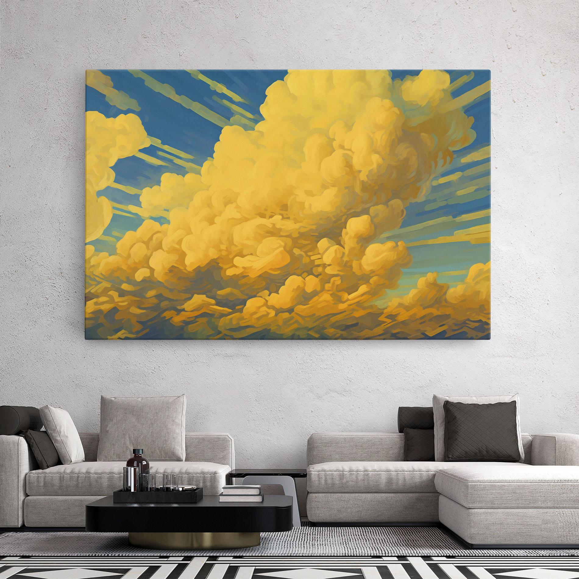 Tablou Canvas Big Yellow Cloud Art mockup 2