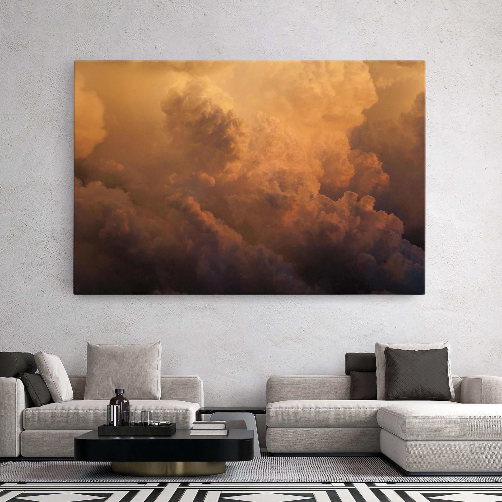 Tablou Canvas Brown Orange Clouds mockup 2