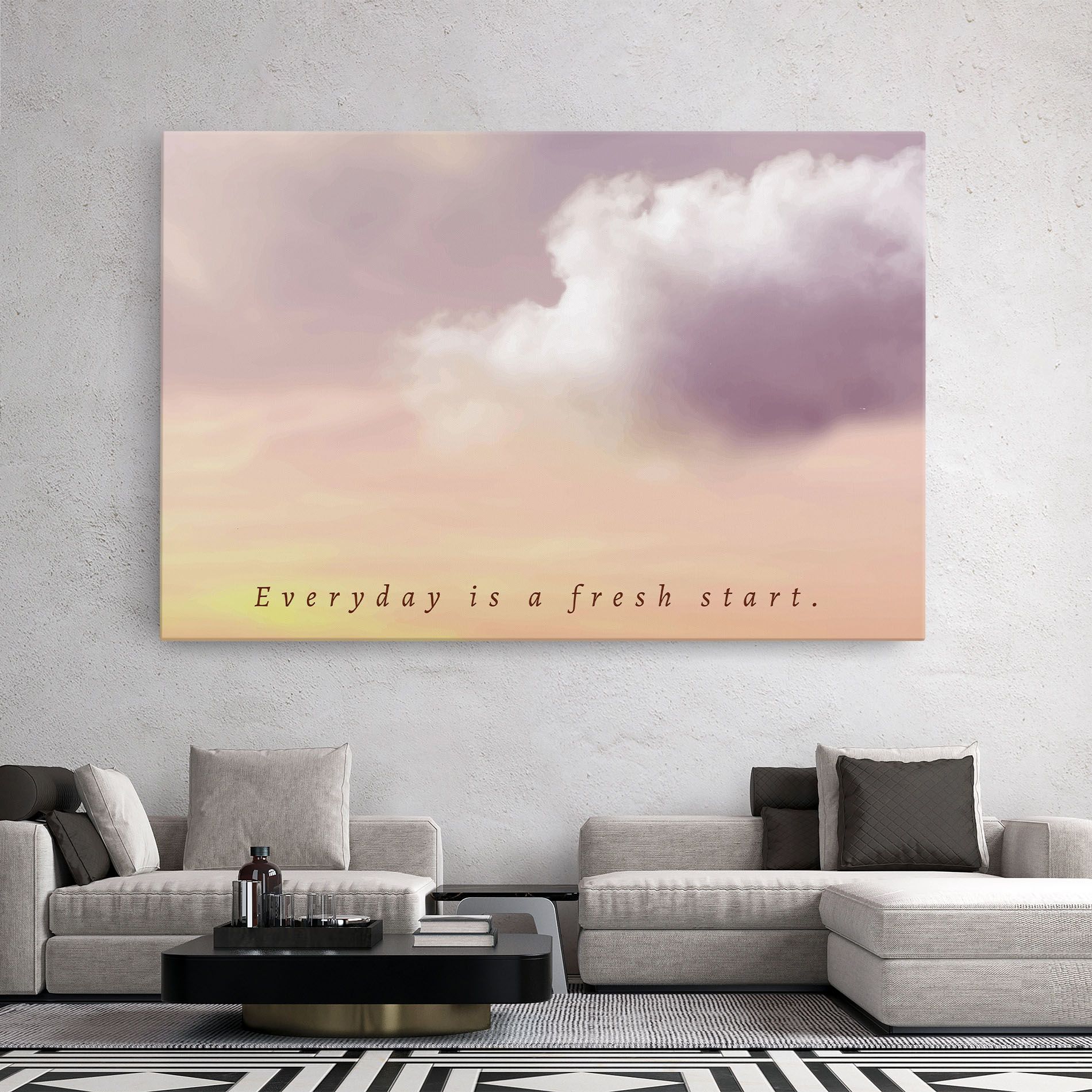Clouds Text Cream mockup 2