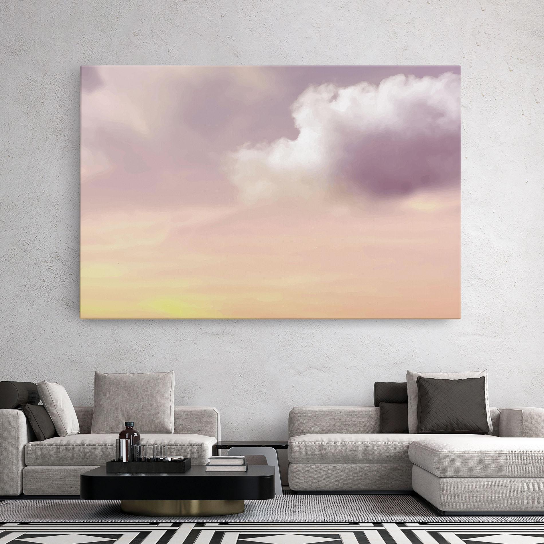 Tablou Canvas Clouds Watercolor Cream mockup 2