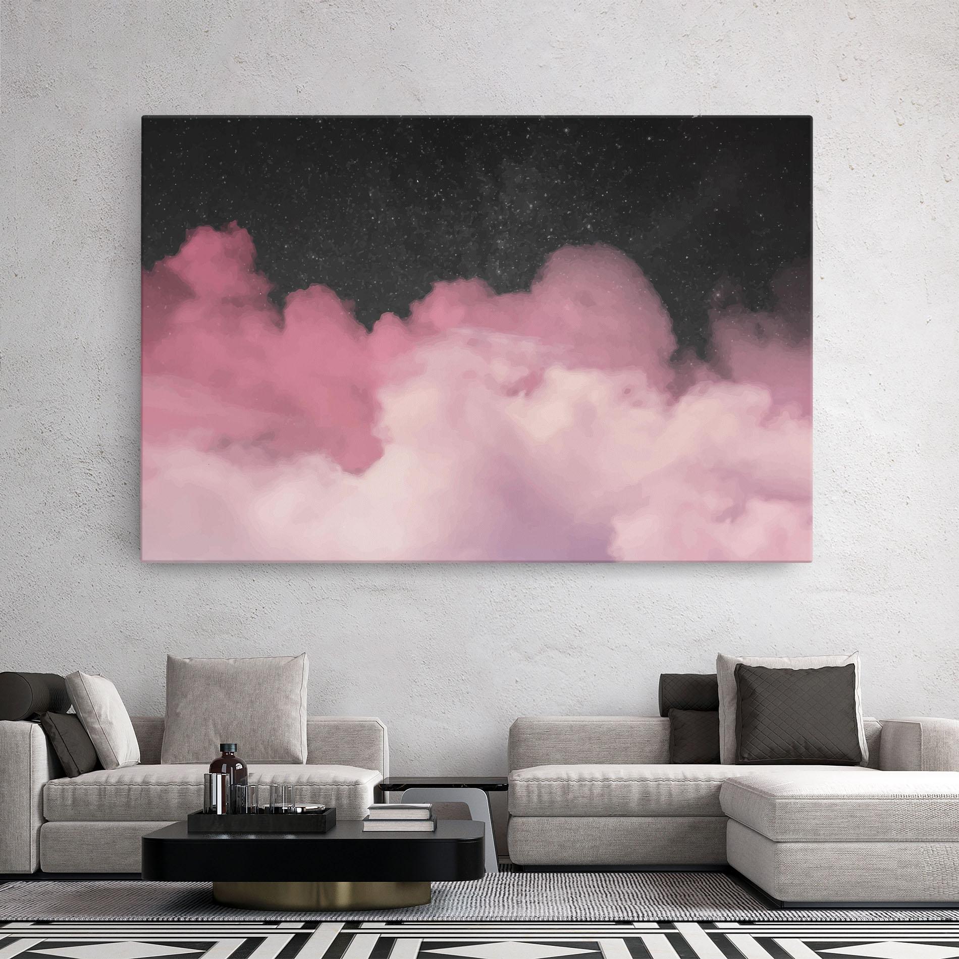 Tablou Canvas Clouds Watercolor Purple mockup 2