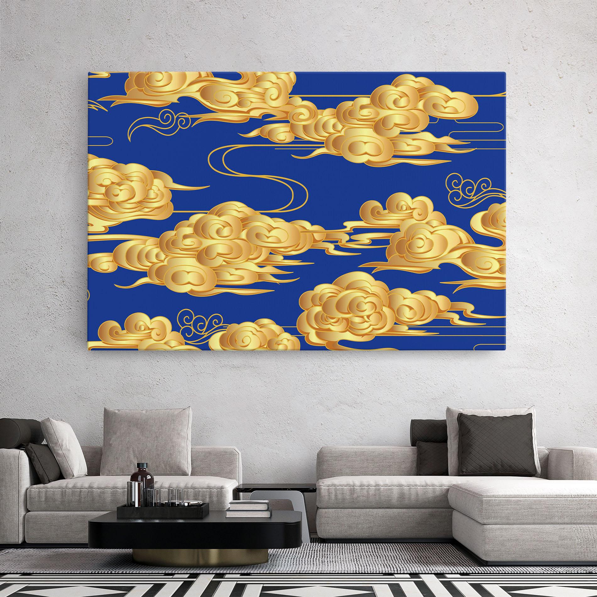 Tablou Canvas Gold Clouds mockup 2