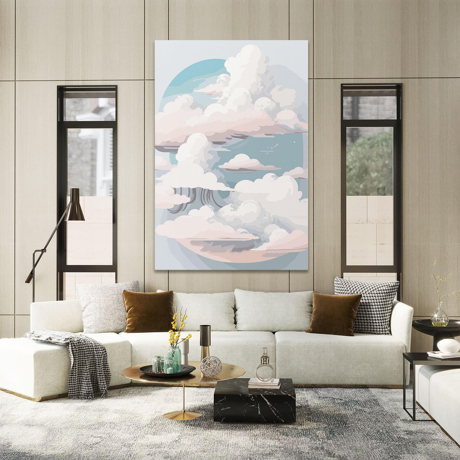 Tablou Canvas Cloud White Art mockup 2