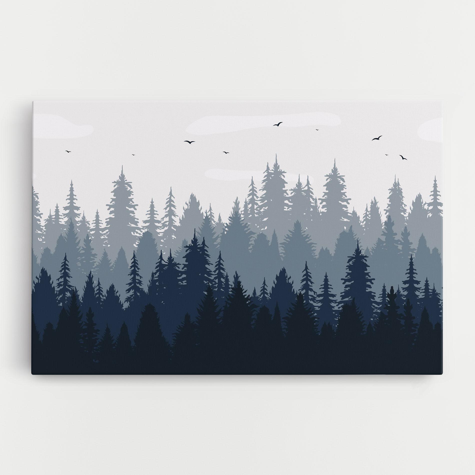 Tablou Canvas Foggy Blue Forest mockup 0