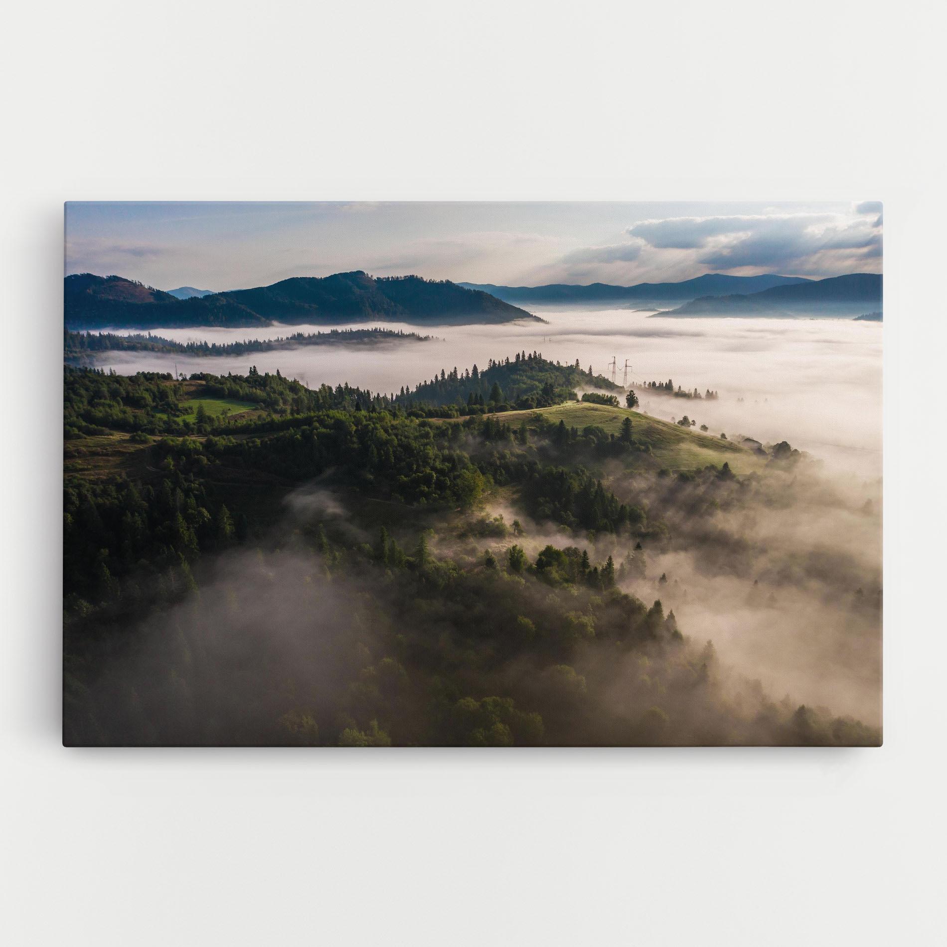 Tablou Canvas Foggy Forest View mockup 0