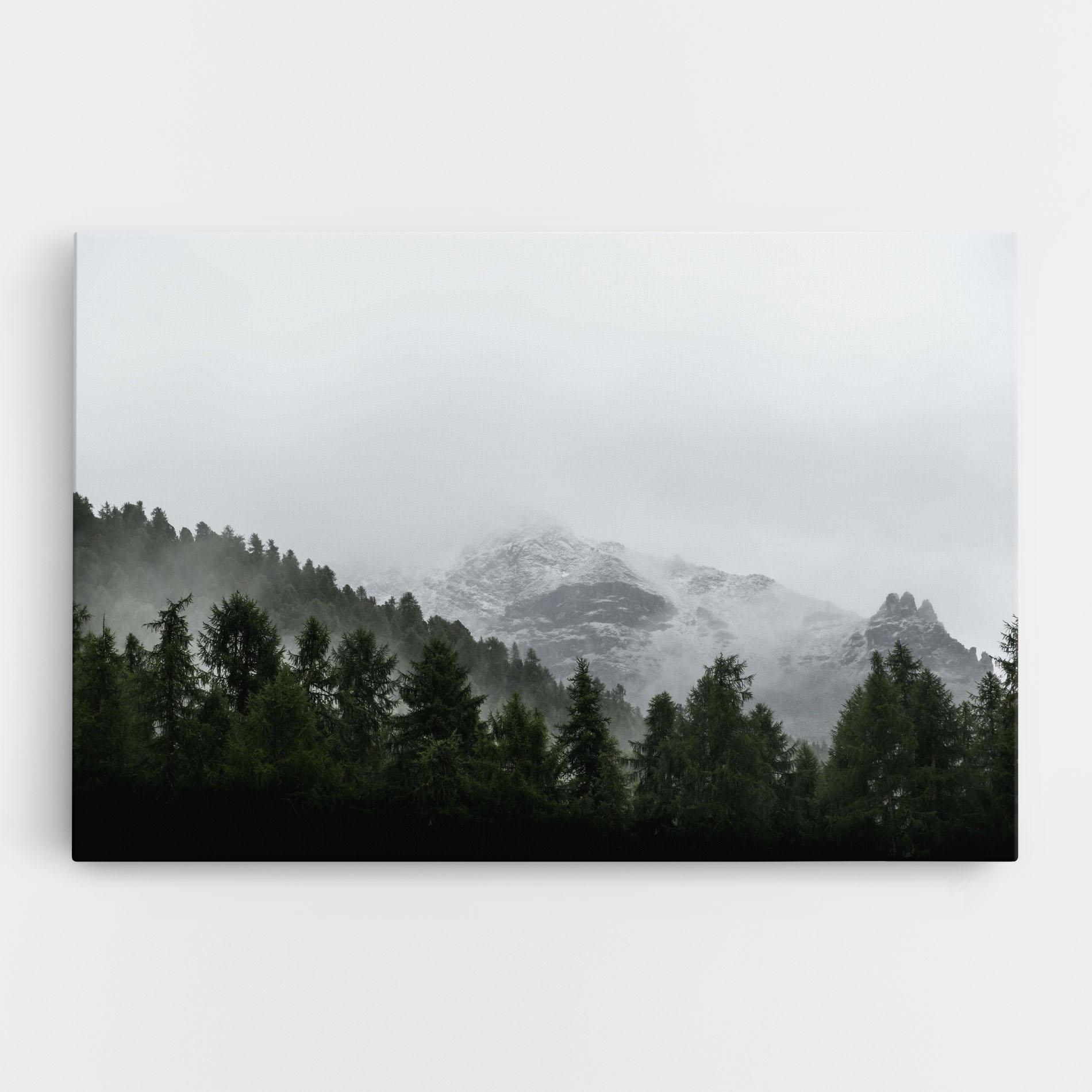 Tablou Canvas Foggy Mountain Forest mockup 0
