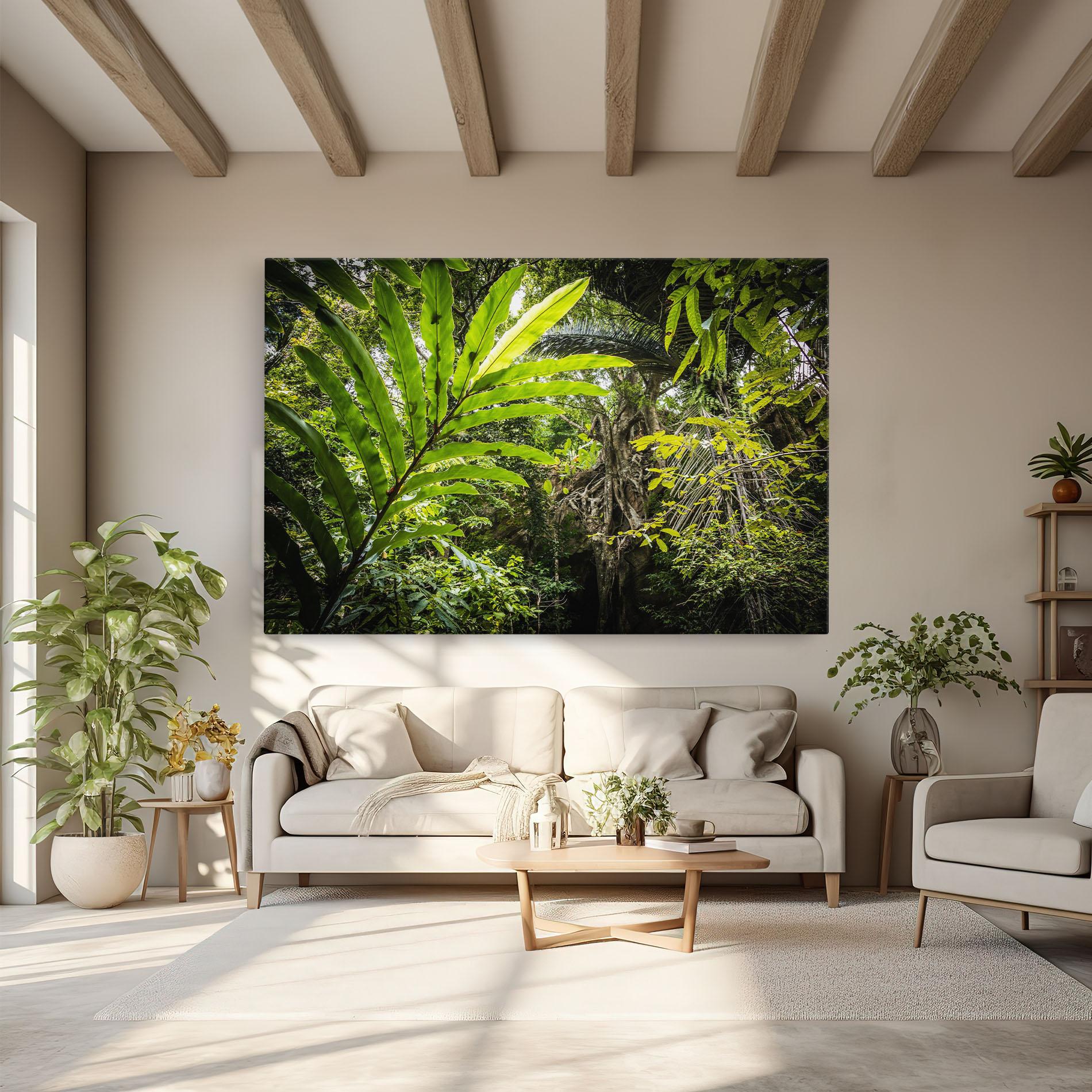 Tablou Canvas Big Leaf Forest mockup 6