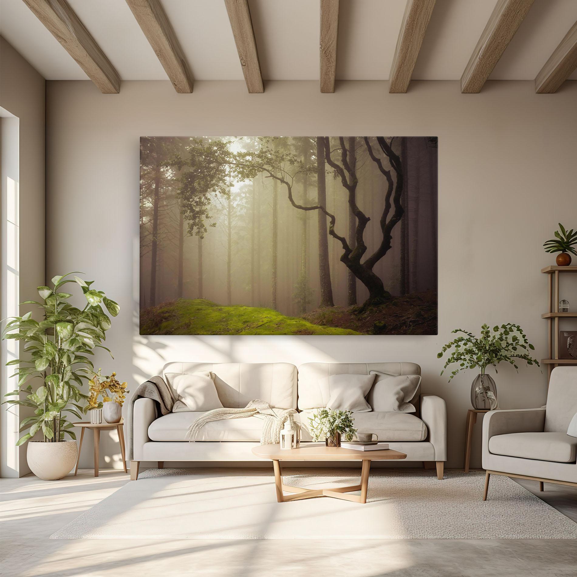 Tablou Canvas Foggy Tree Art mockup 6