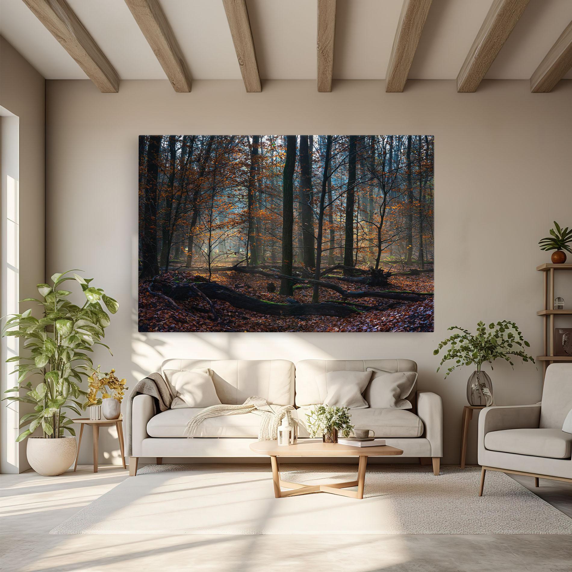 Tablou Canvas Forest Autumn Day mockup 6