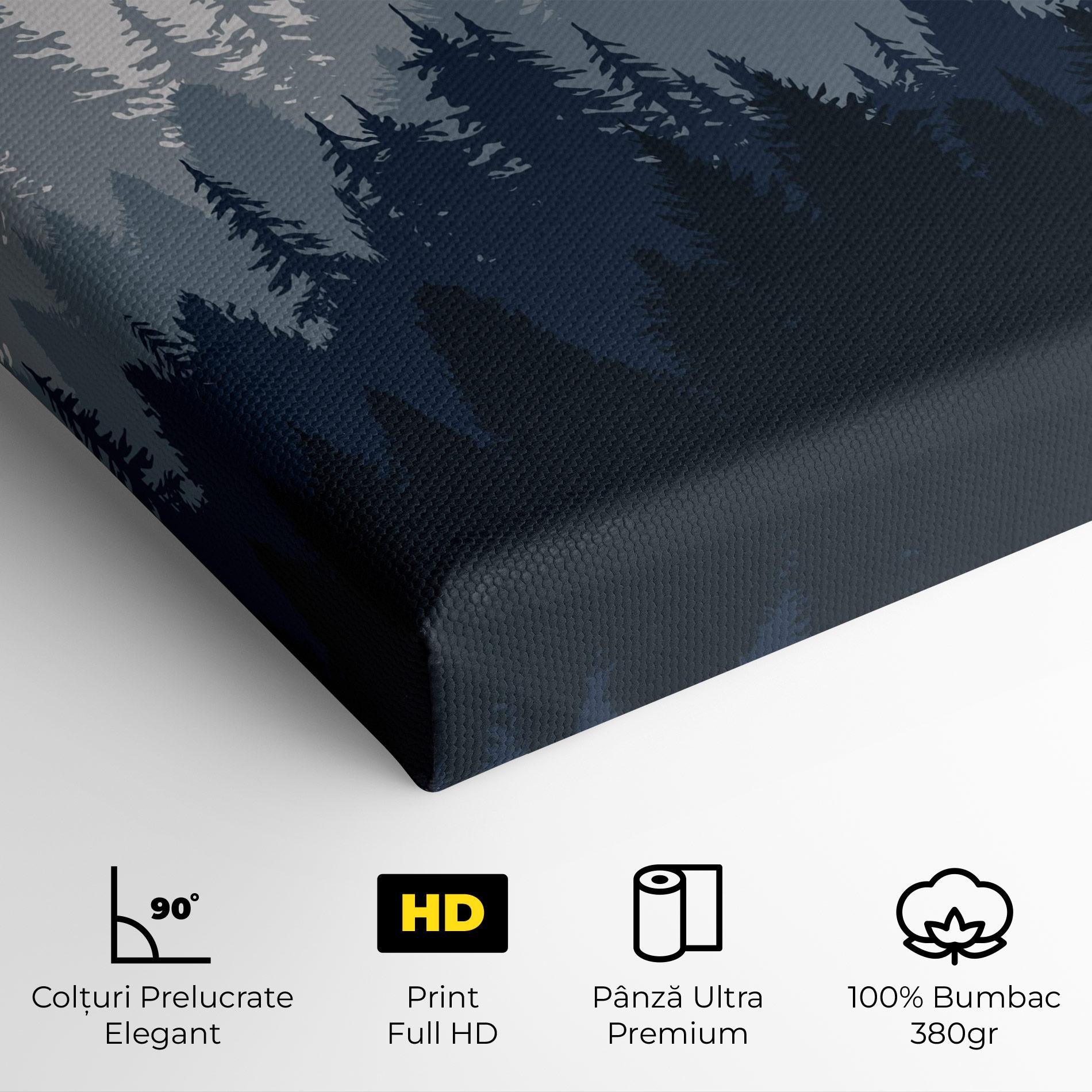 Tablou Canvas Foggy Blue Forest mockup 4