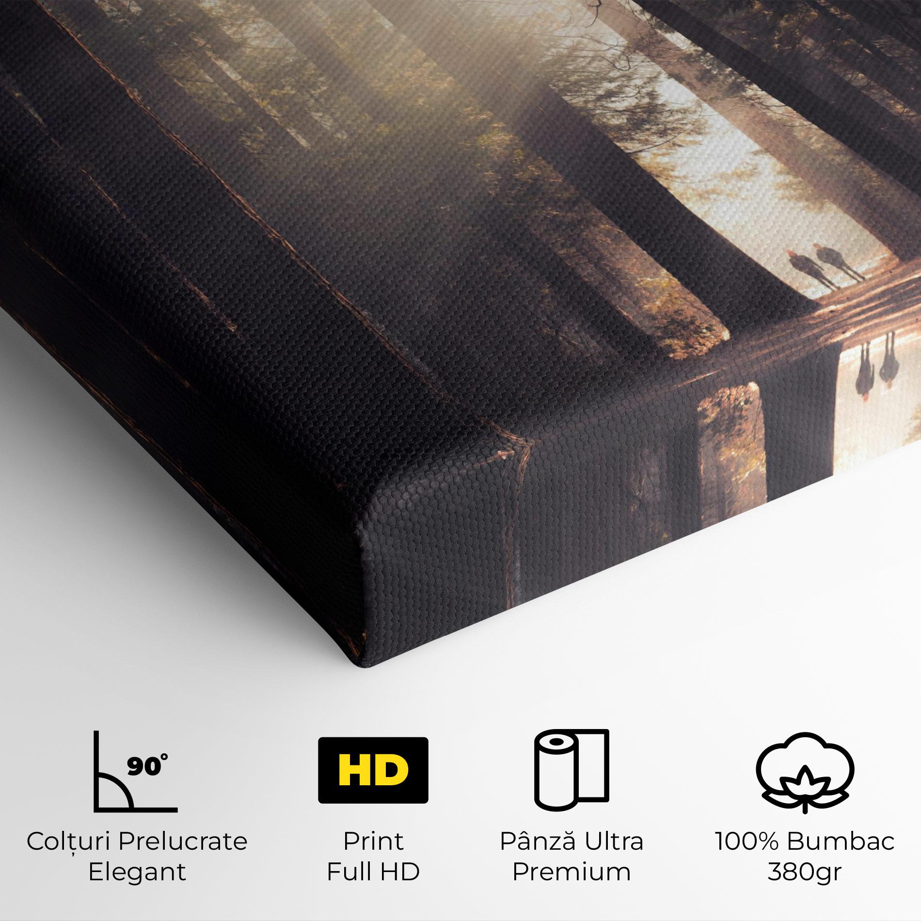 Tablou Canvas Foggy Couple Forest mockup 4