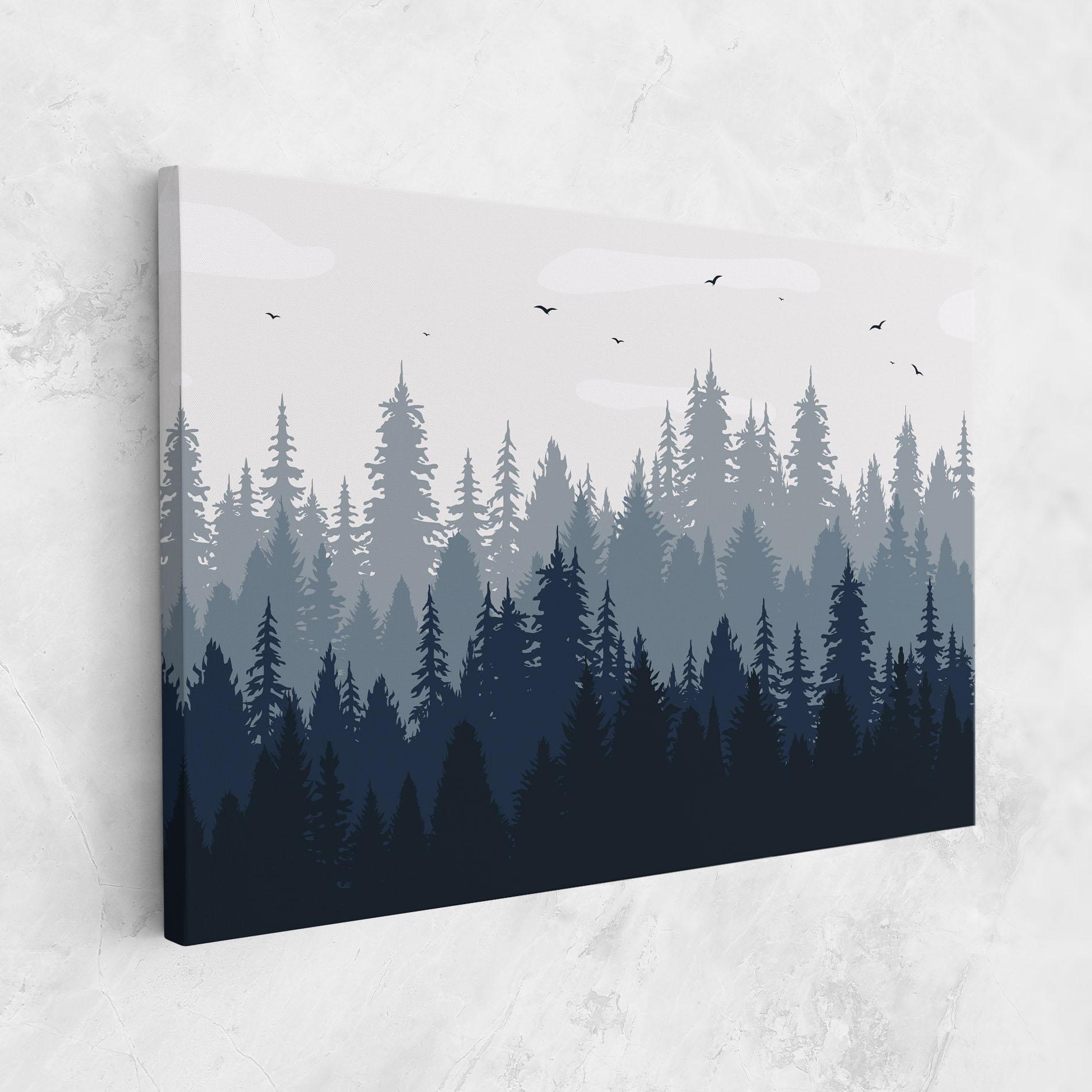Tablou Canvas Foggy Blue Forest mockup 1
