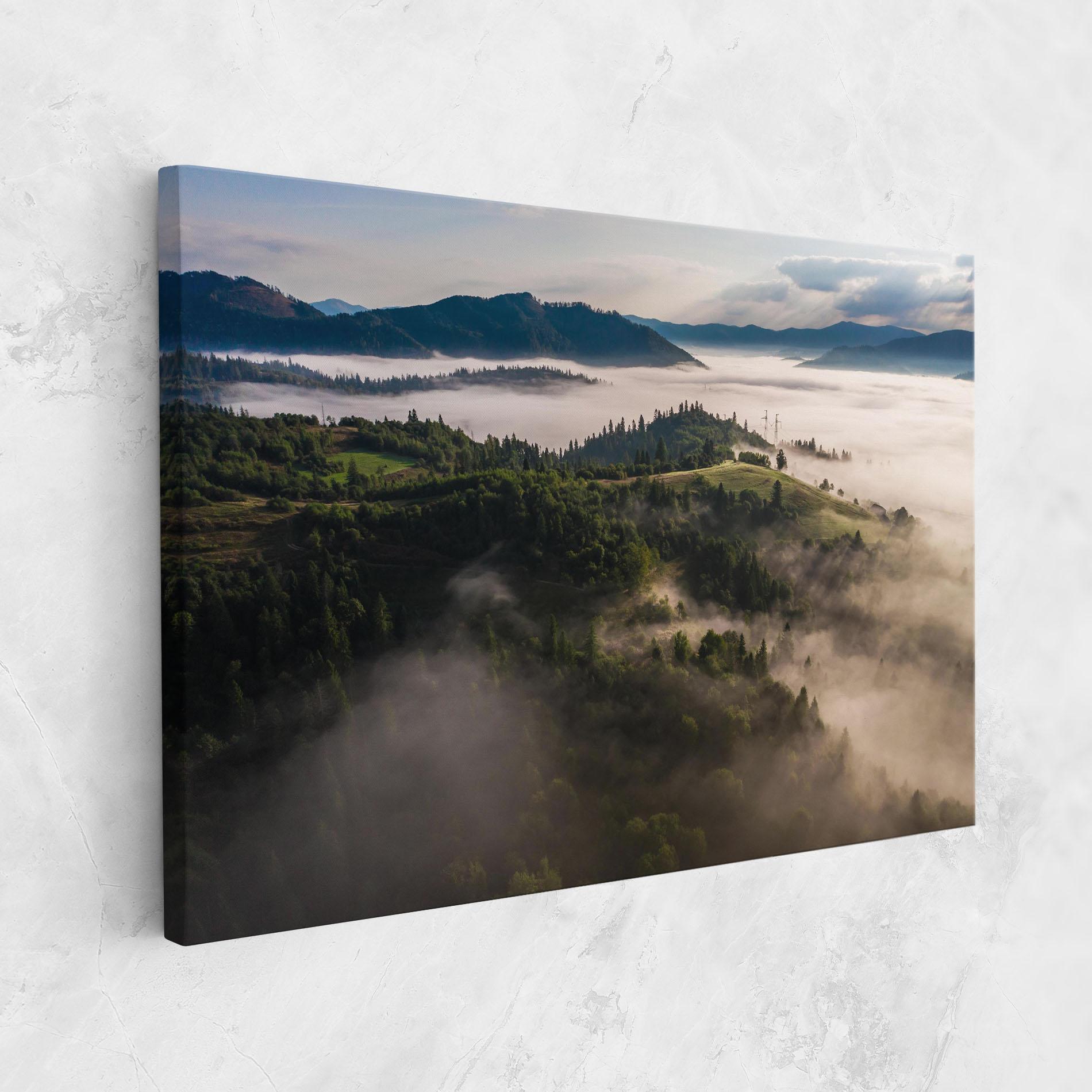 Tablou Canvas Foggy Forest View mockup 1
